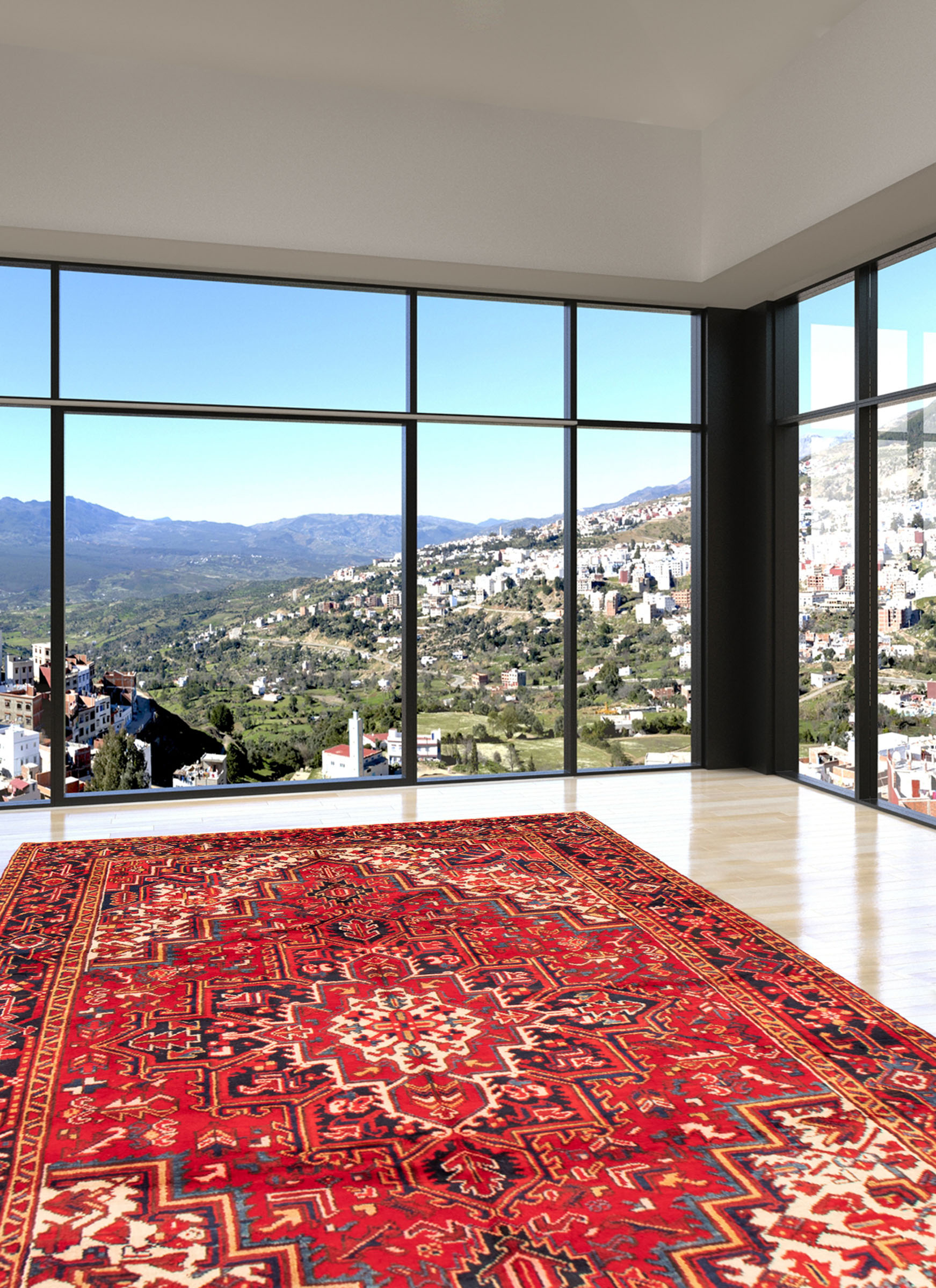 Tapis heriz persan 7'5" x 10'10" en laine