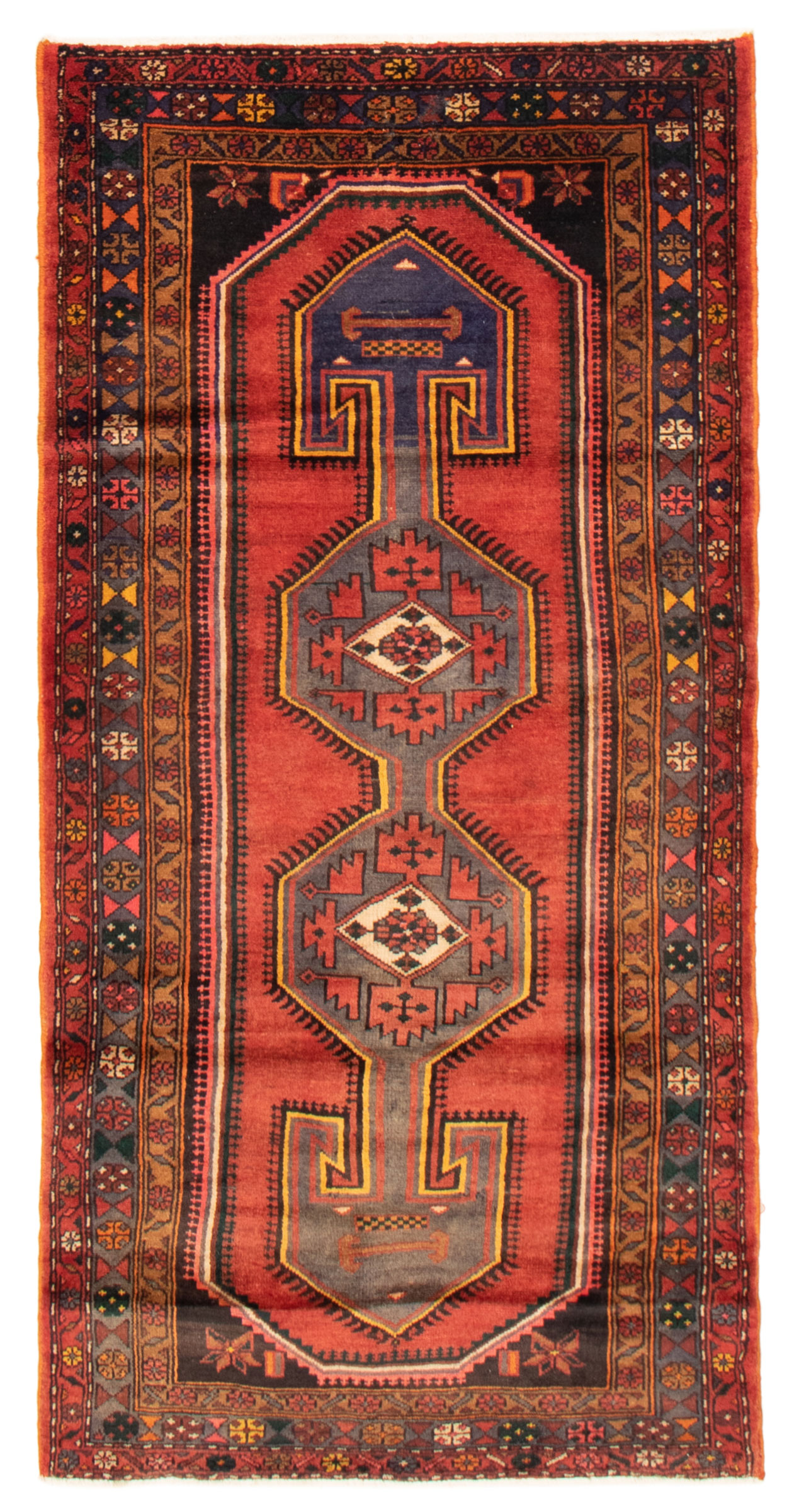 Persian Hamadan 4'1" x 8'3" Hand-knotted Wool Rug 