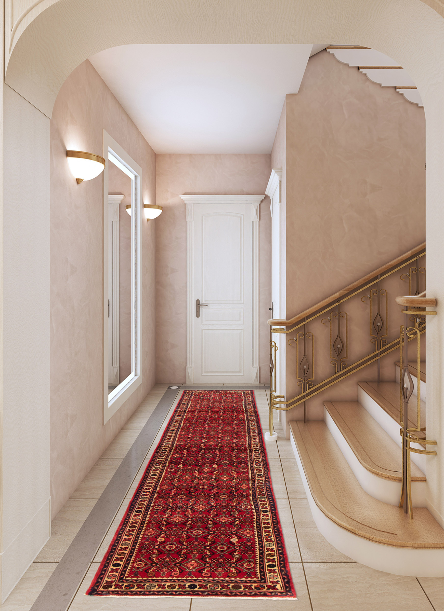 Persian Hosseinabad 2'6" x 12'7" Hand-knotted Wool Rug 