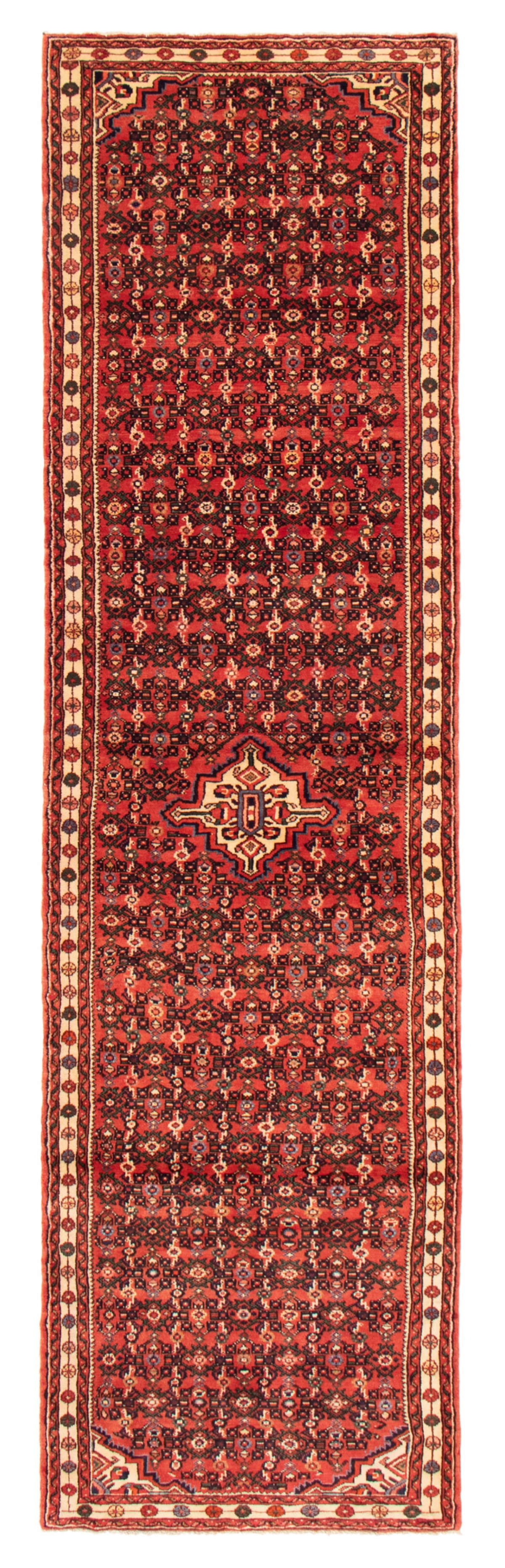 Persian Hosseinabad 3'4" x 12'11" Hand-knotted Wool Rug 