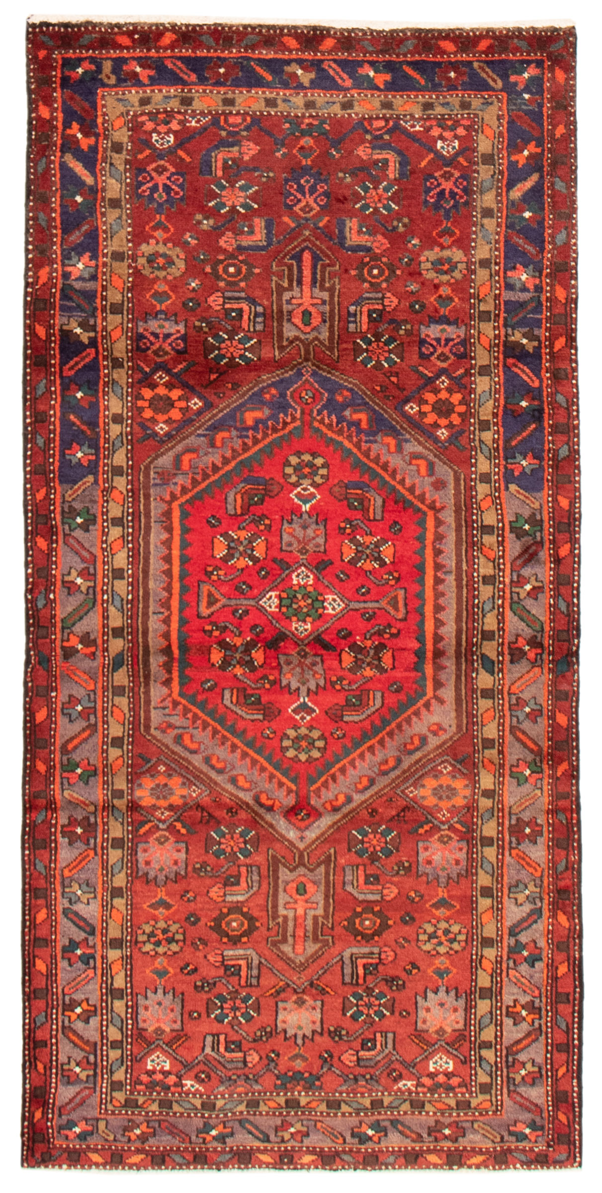 Persian Hamadan 3'2" x 6'9" Hand-knotted Wool Rug 