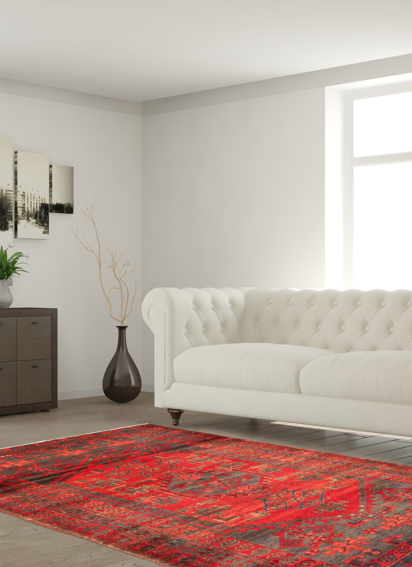 Persian Hamadan 3'8" x 6'8" Hand-knotted Wool Rug 