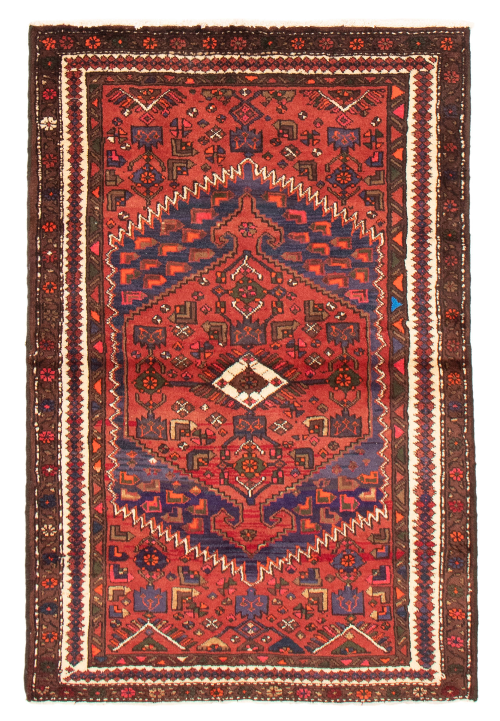 Persian Hamadan 4'1" x 6'2" Hand-knotted Wool Rug 