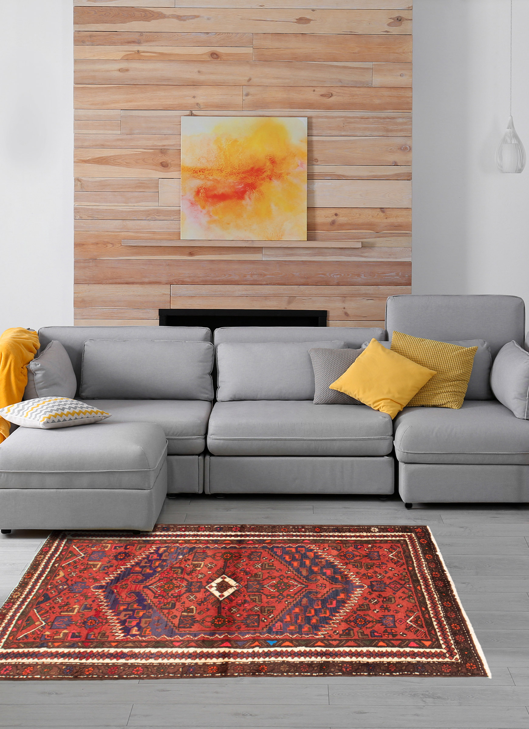 Persian Hamadan 4'1" x 6'2" Hand-knotted Wool Rug 