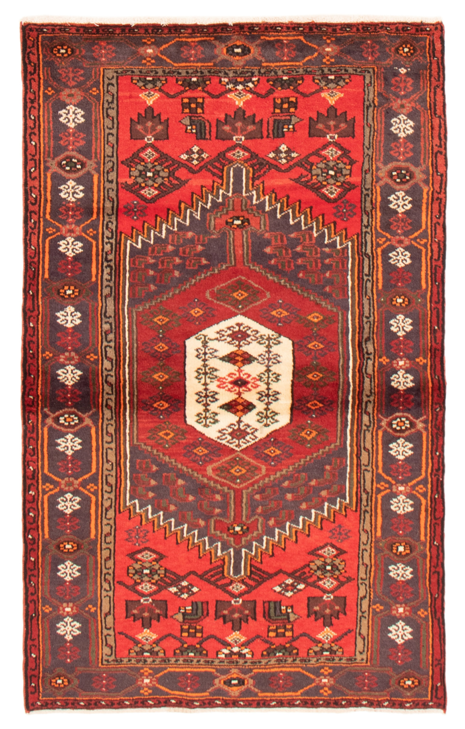 Persian Hamadan 3'11" x 6'3" Hand-knotted Wool Rug 