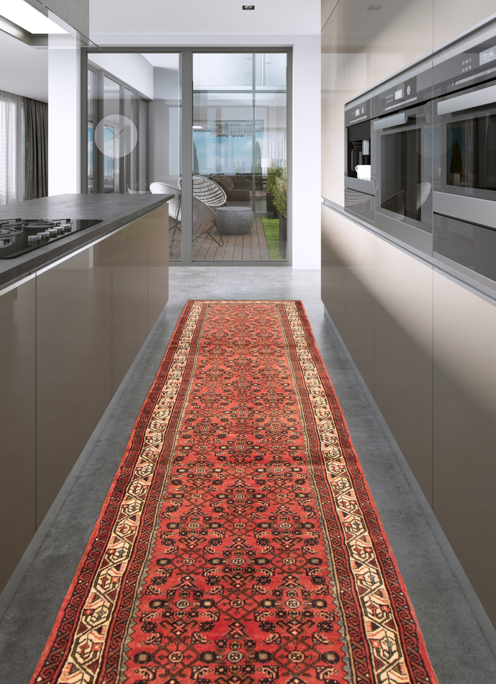 Persian Hamadan 3'0" x 13'4" Hand-knotted Wool Rug 