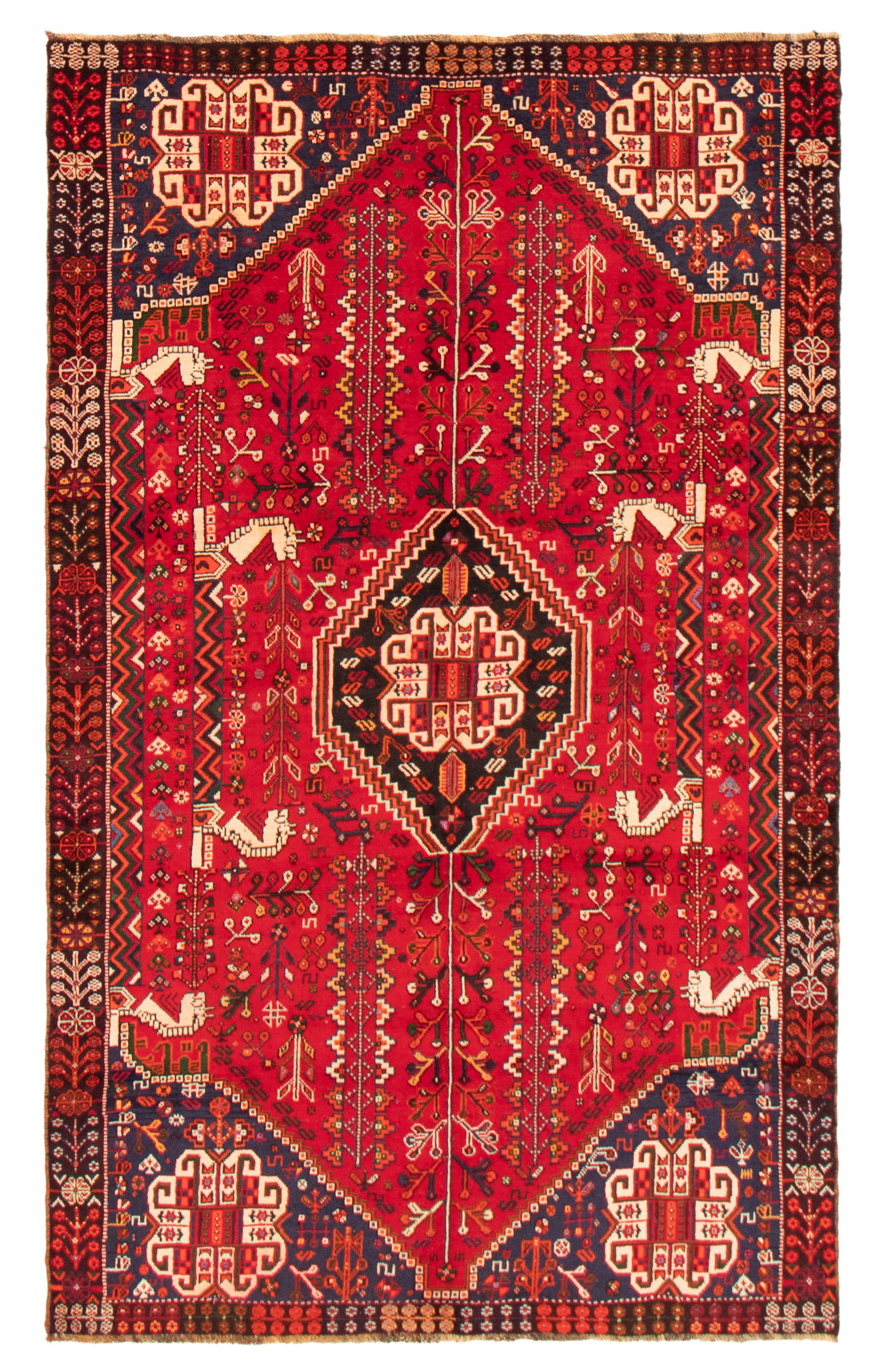 Persian Shiraz Qashqai 4'11" x 8'6" Hand-knotted Wool Rug 
