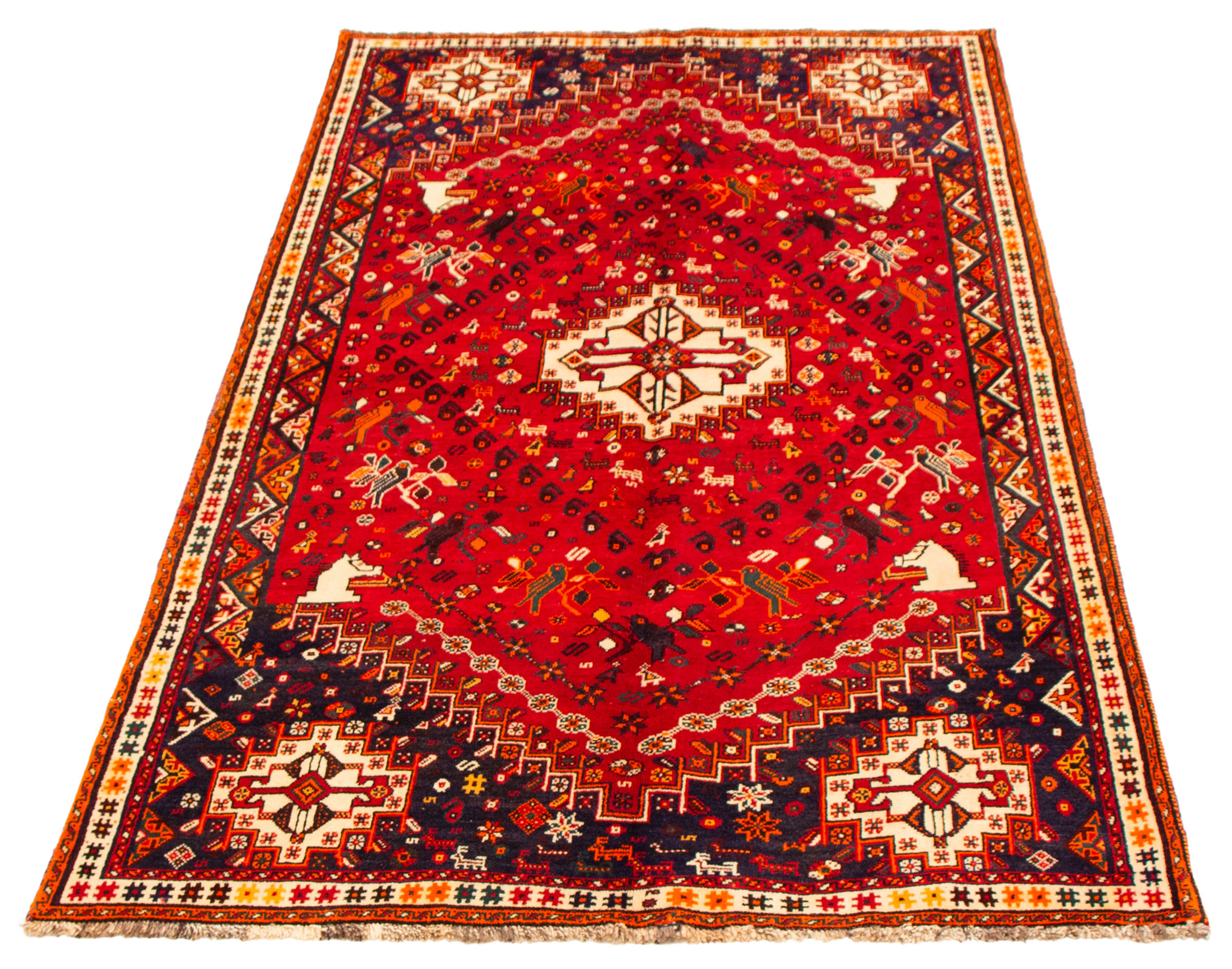 ラグ・カーペット shiraz qashqai rug Persian Shiraz Qashqai 5'1