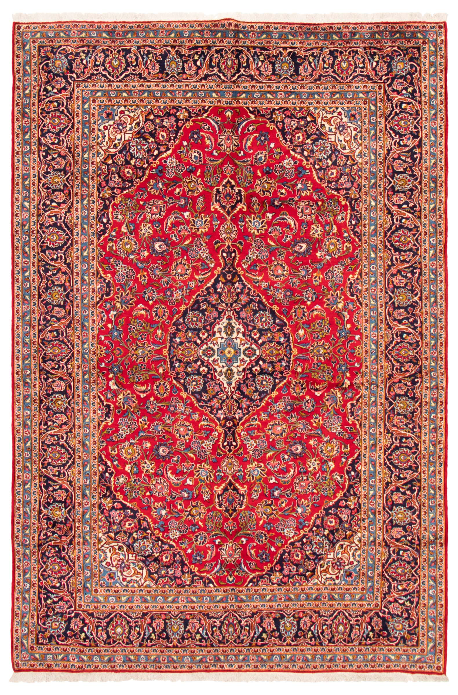 Persian Kashan 8'1" x 12'4" Hand-knotted Wool Rug 