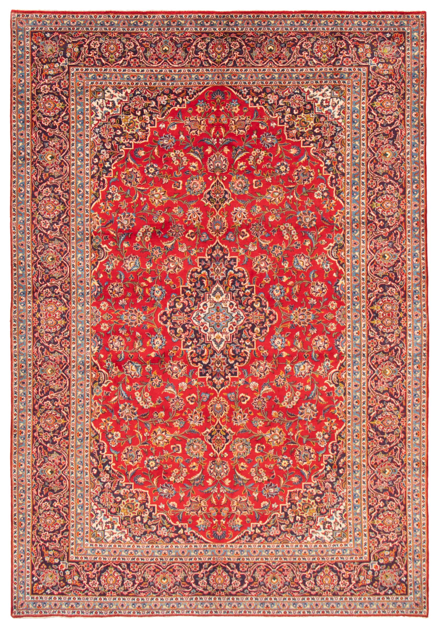 Persian Kashan 8'1" x 11'6" Hand-knotted Wool Rug 