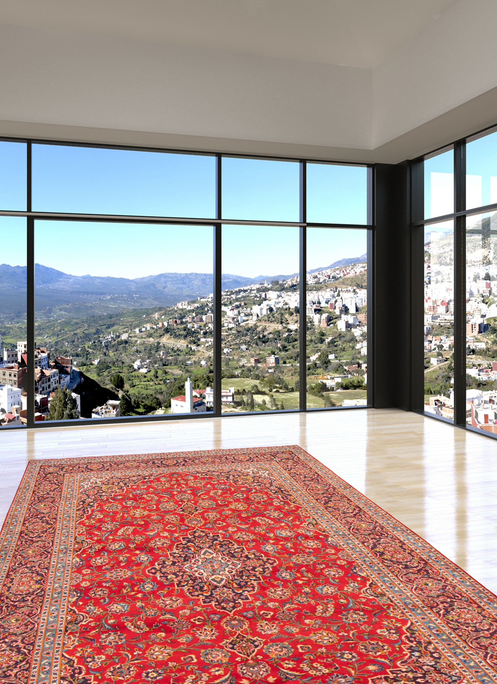 Persian Kashan 8'1" x 11'6" Hand-knotted Wool Rug 