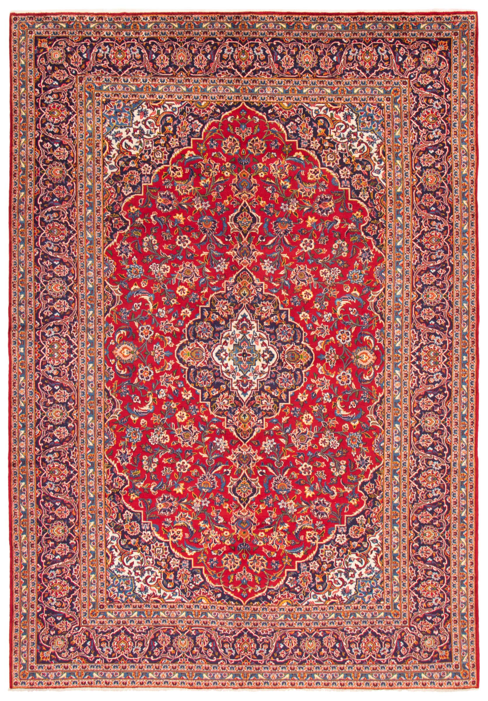 Persian Kashan 8'10" x 12'10" Hand-knotted Wool Rug 