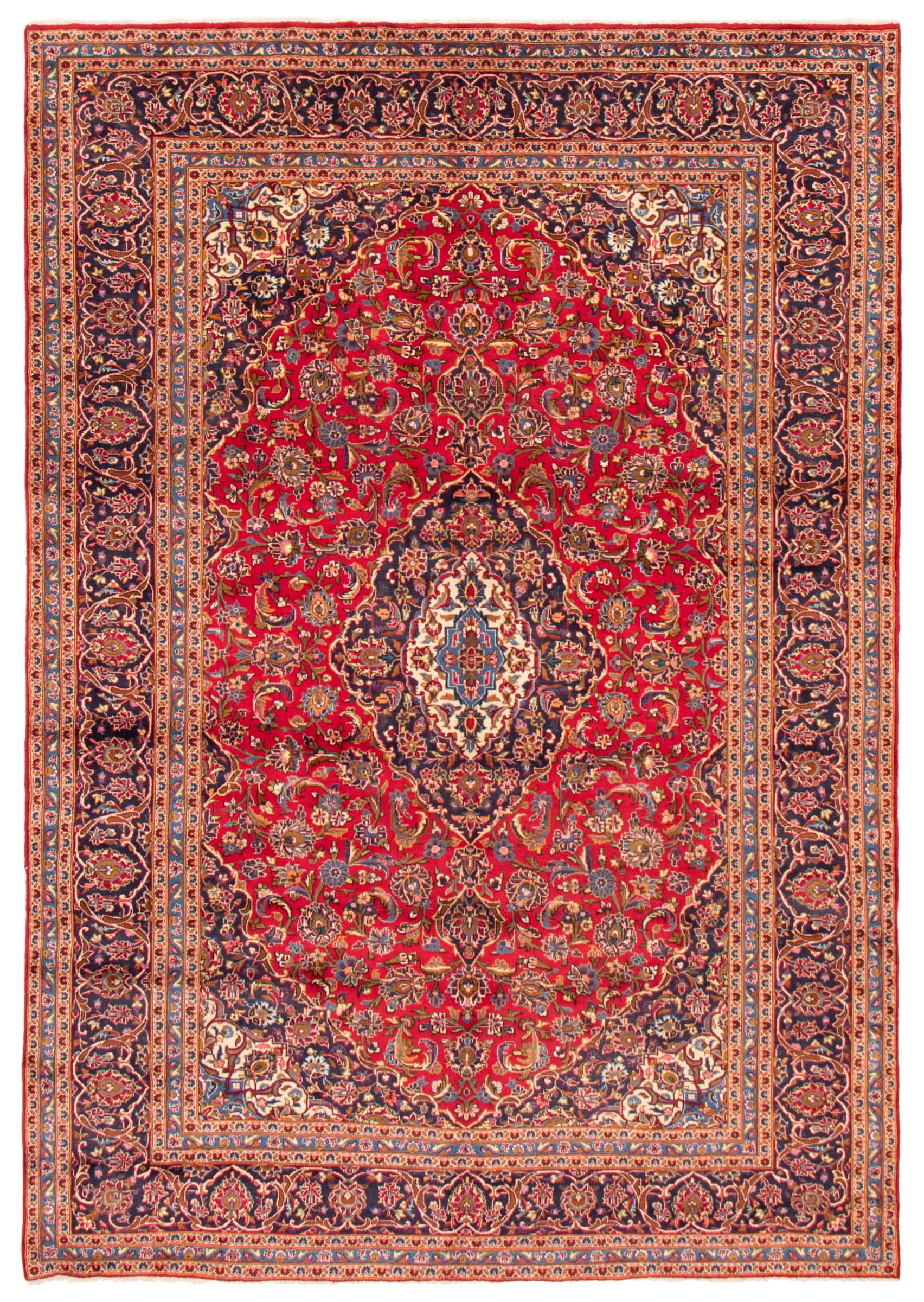 Persian Kashan 8'0" x 11'6" Hand-knotted Wool Rug 