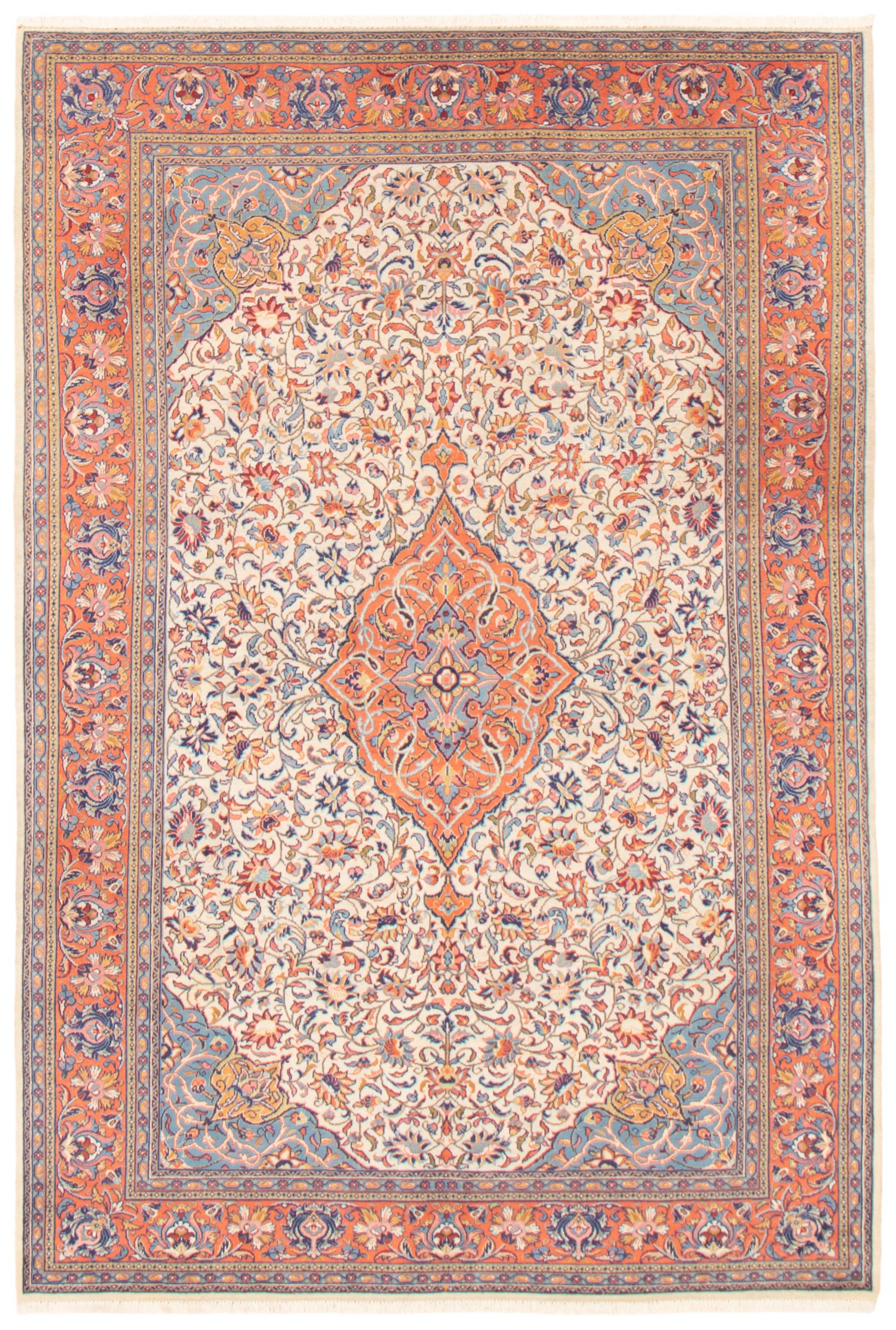 Persian Sarough 6'4" x 9'7" Hand-knotted Wool Rug 