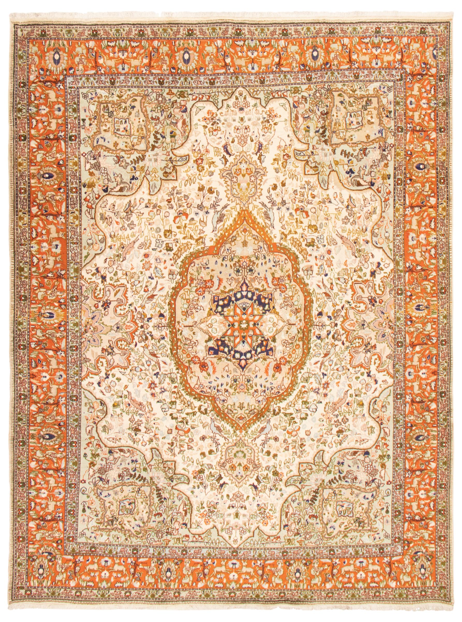 Persian Tabriz Tabatabai 9'2" x 12'2" Hand-knotted Wool Rug 