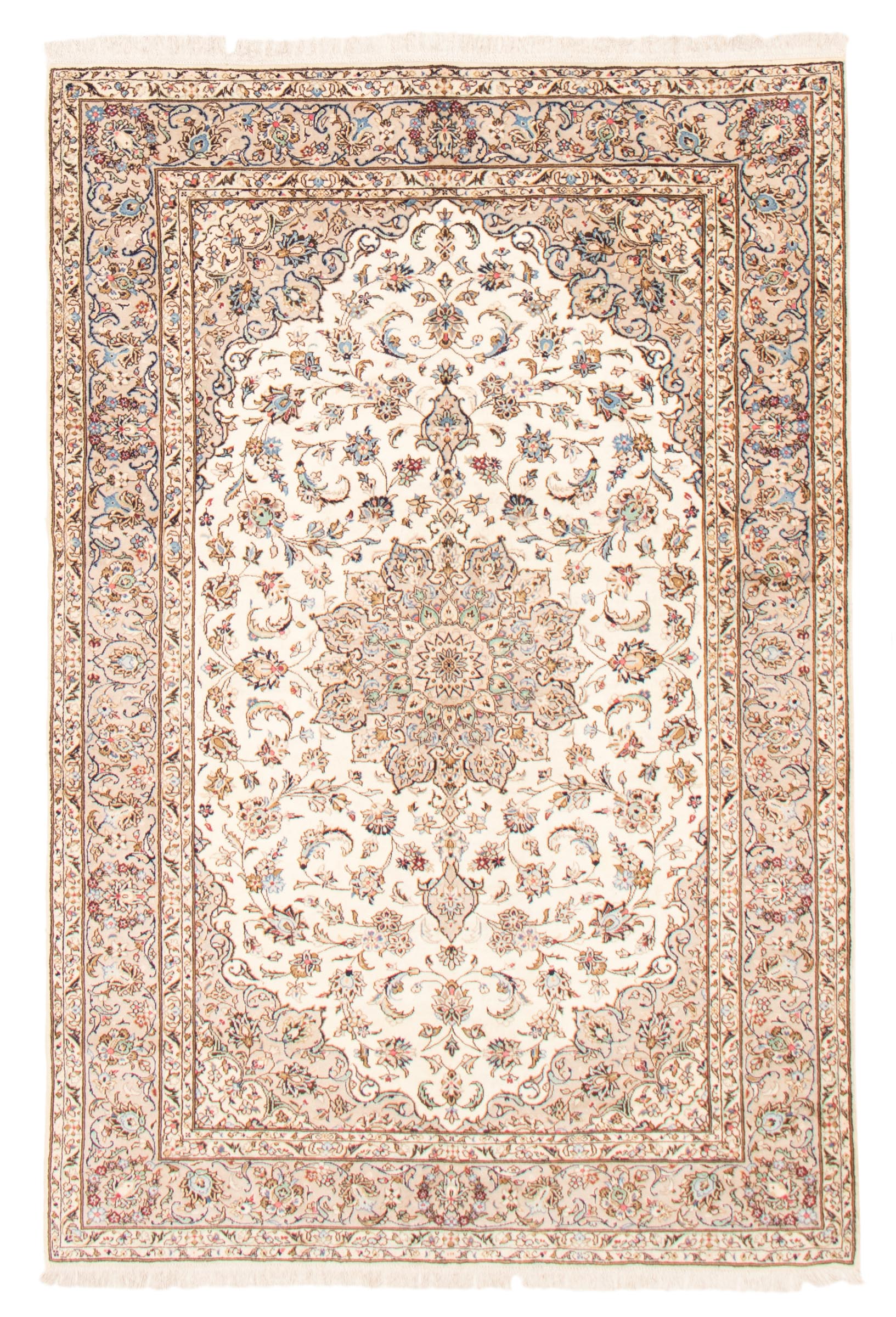 Persian Kashan 6'4" x 9'7" Hand-knotted Wool Rug 