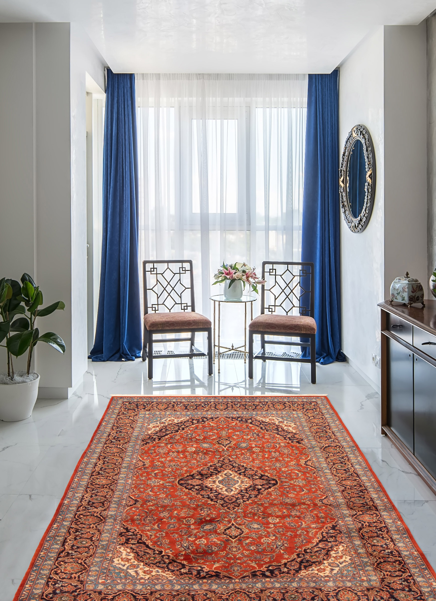 Persian Sarough 6'10" x 10'10" Hand-knotted Wool Rug 