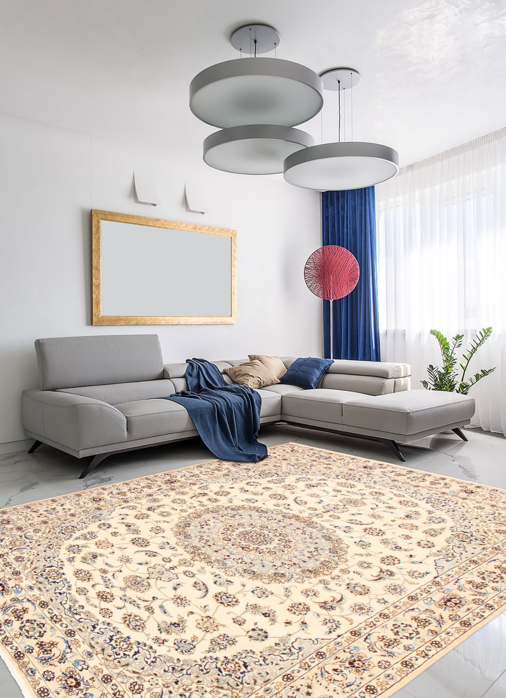 Tapis nain 9la 9'7" x 13'0" en laine