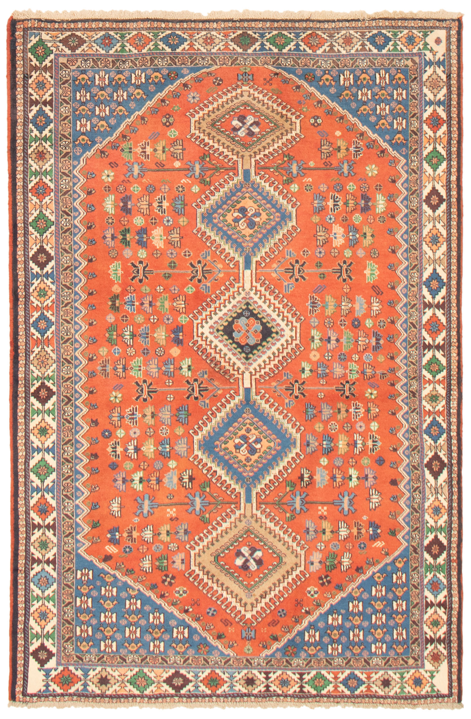 Persian Yalameh 4'9" x 7'7" Hand-knotted Wool Rug 