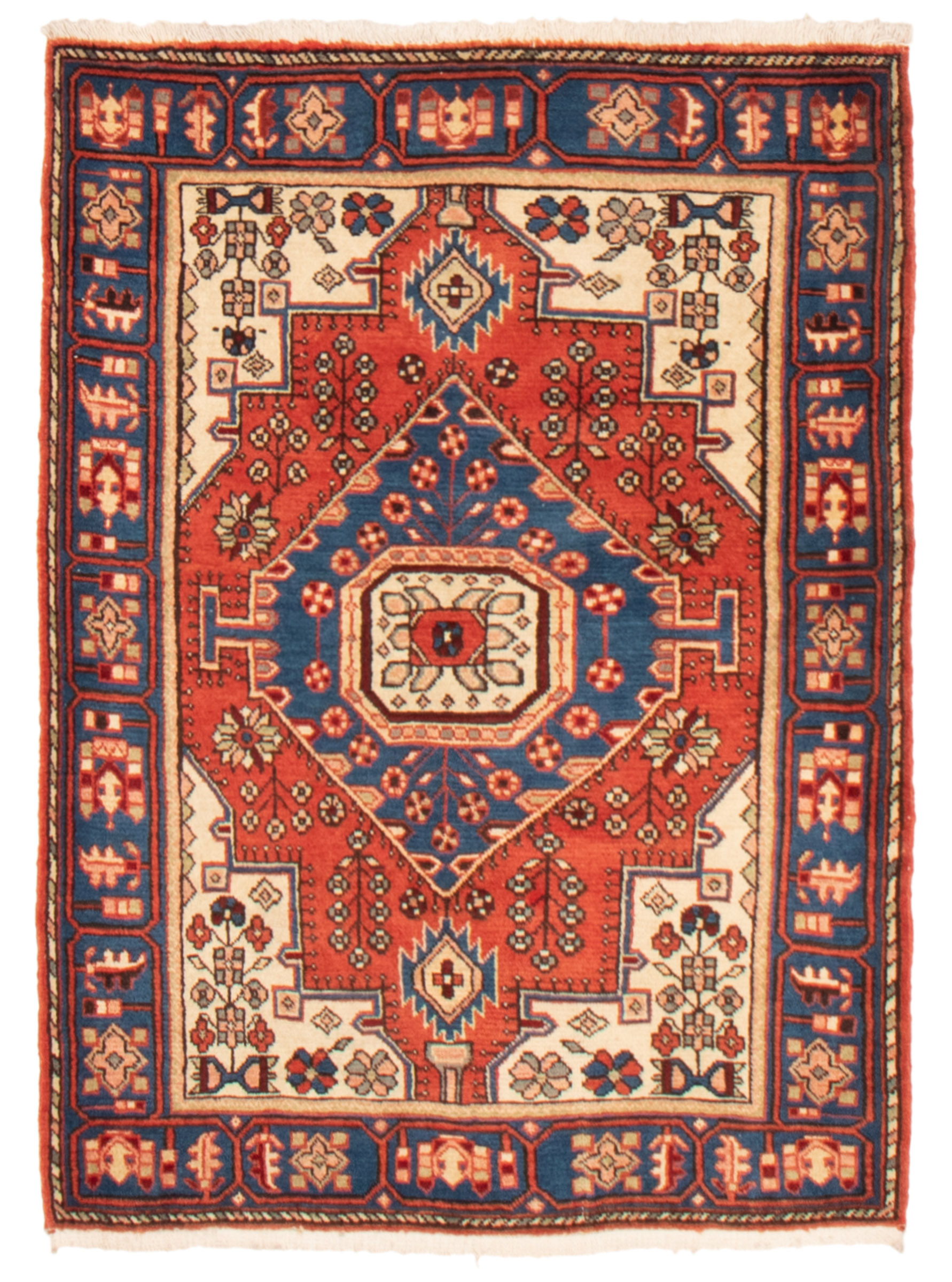 Tapis nahavand 3'7" x 4'11" en laine