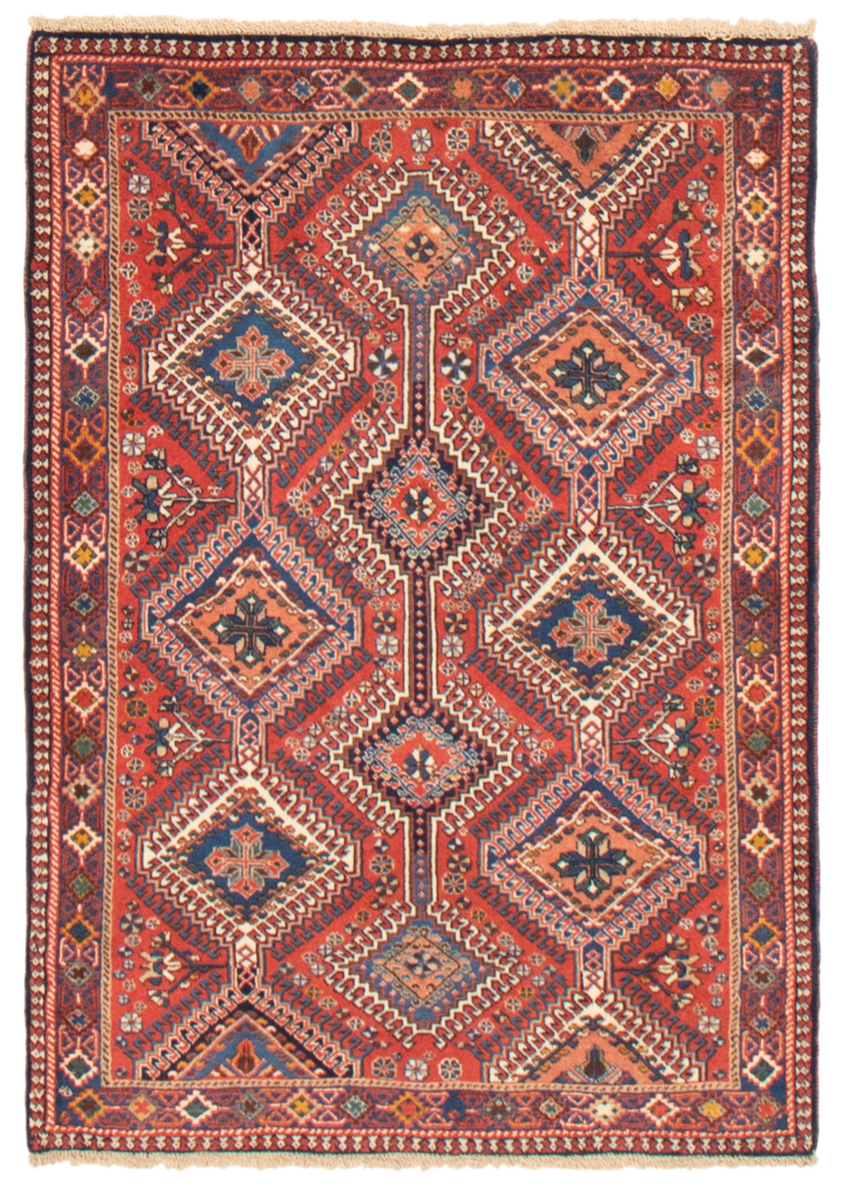 Persian Yalameh 3'4" x 4'10" Hand-knotted Wool Rug 