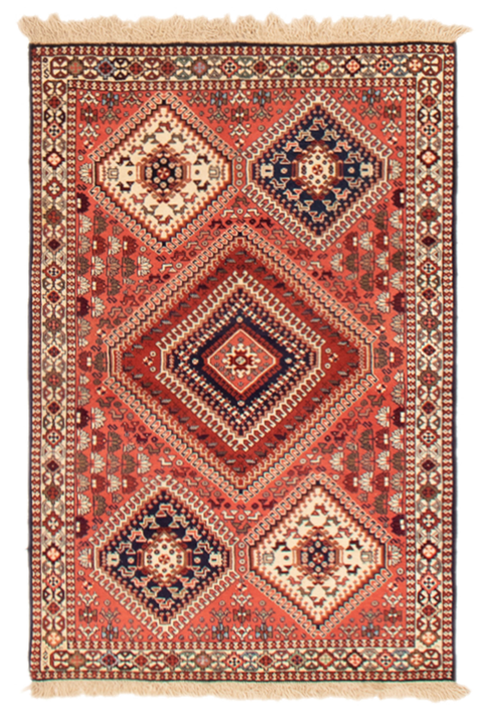 Persian Yalameh 3'4" x 5'0" Hand-knotted Wool Rug 
