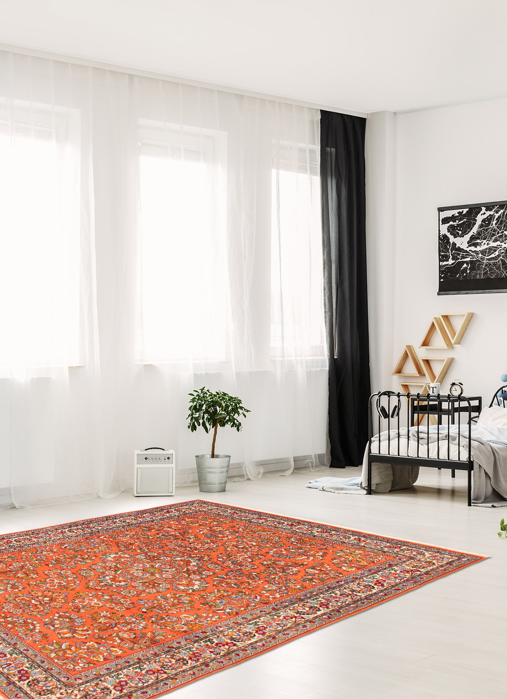 Persian Sarough 6'6" x 9'8" Hand-knotted Wool Rug 
