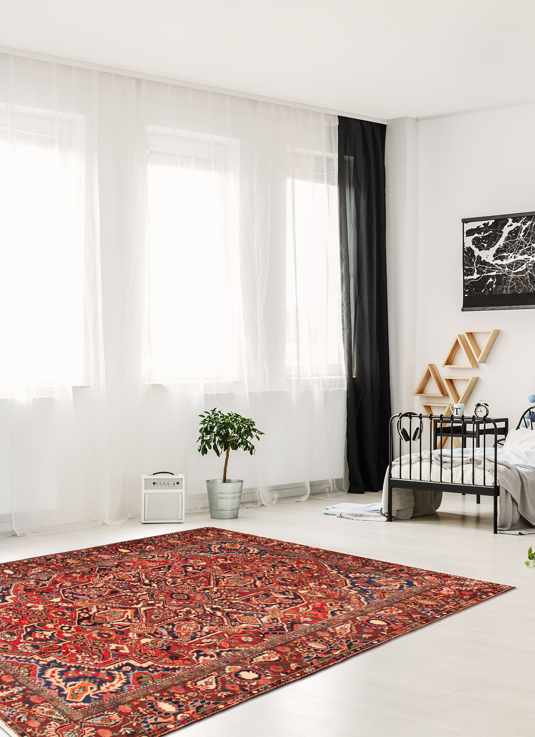 Tapis bakhtiari 7'2" x 10'1" en laine
