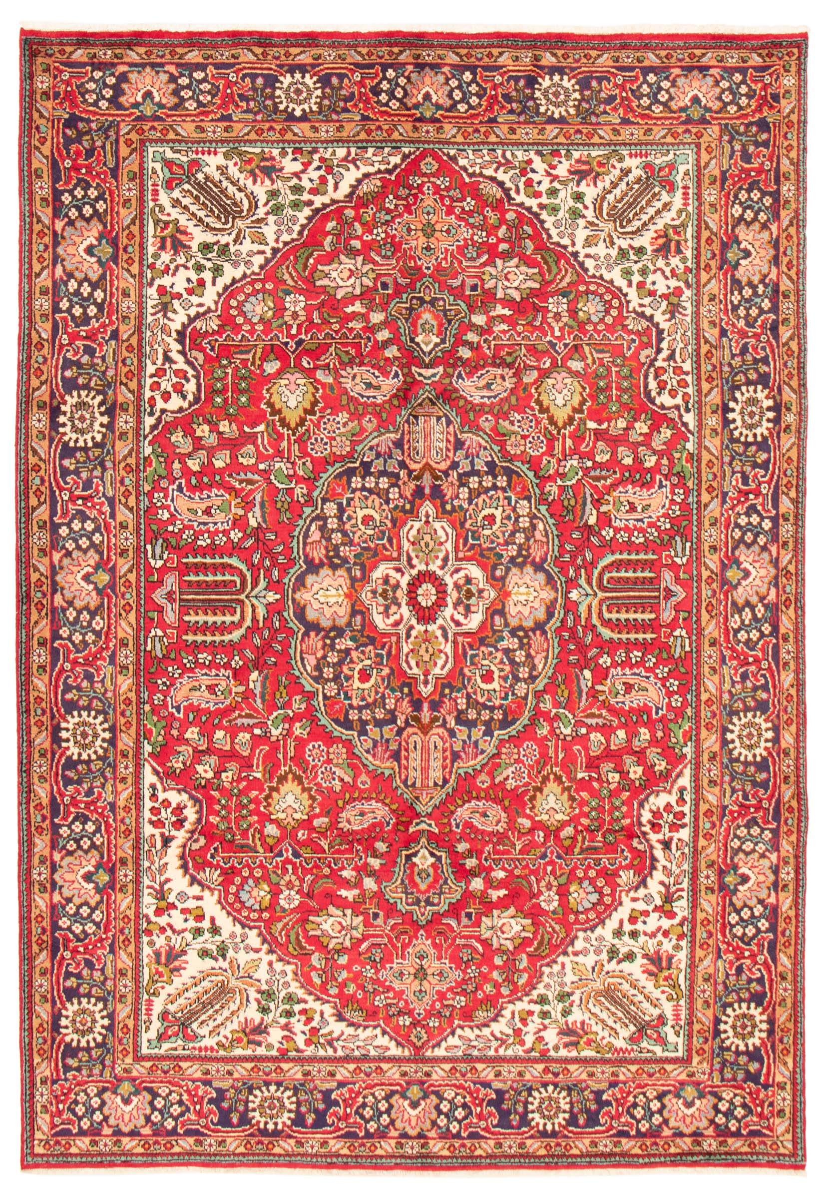 Tapis tabriz persan 6'8" x 9'9" en laine