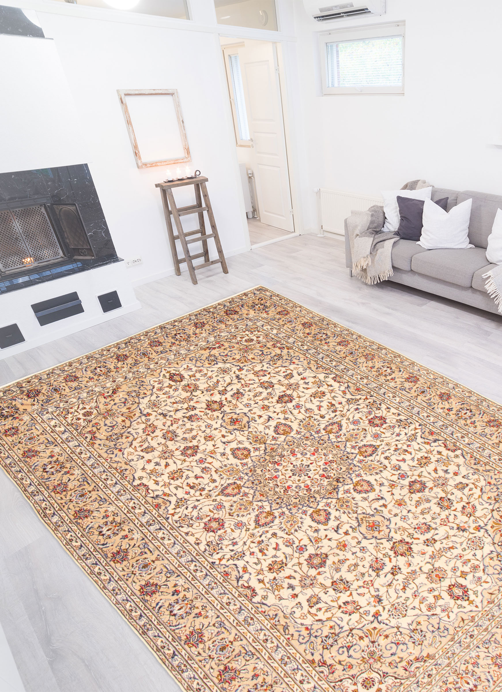 Persian Kashan 7'11" x 11'10" Hand-knotted Wool Rug 