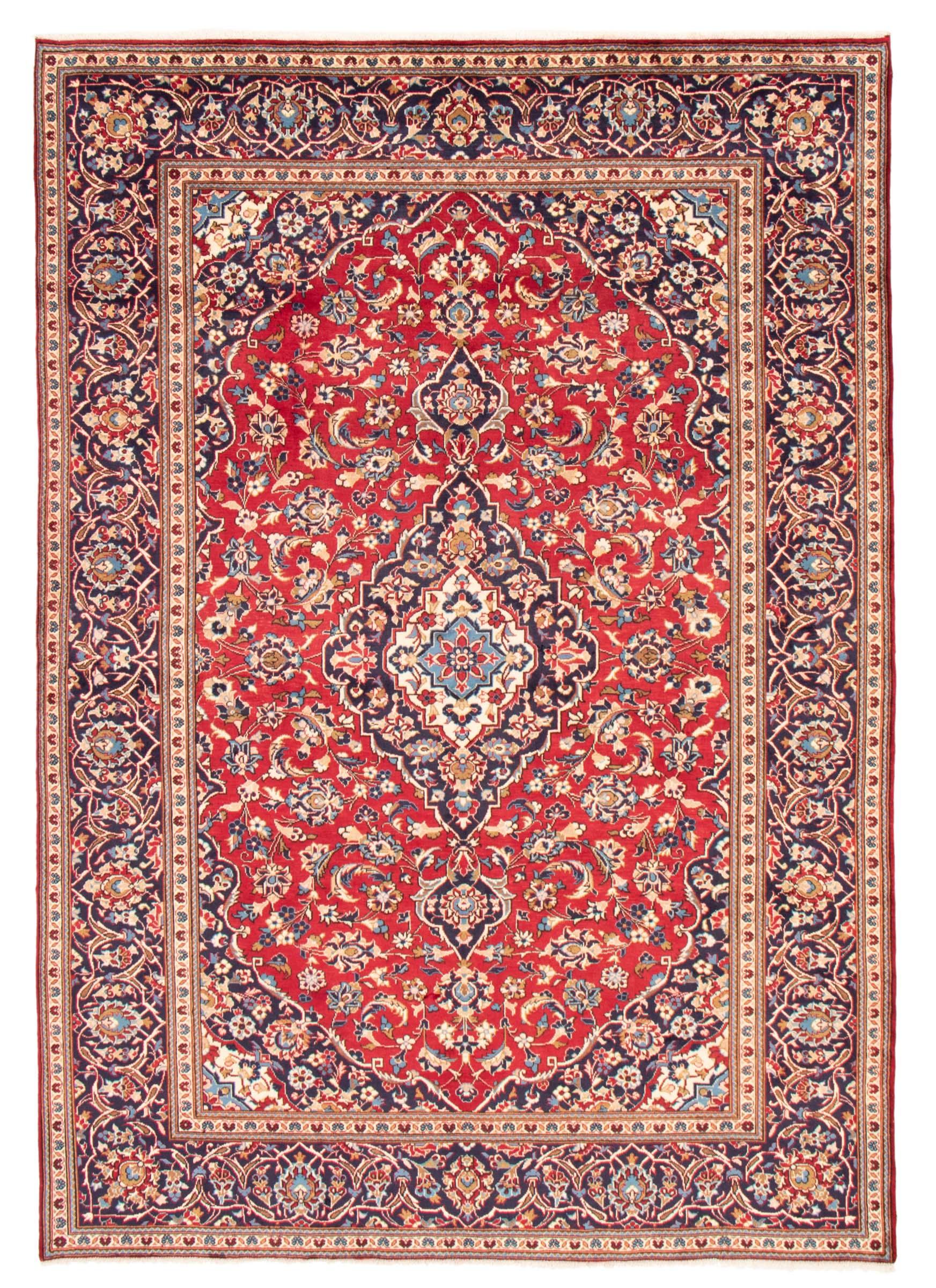 Persian Kashan 7'10" x 11'6" Hand-knotted Wool Rug 