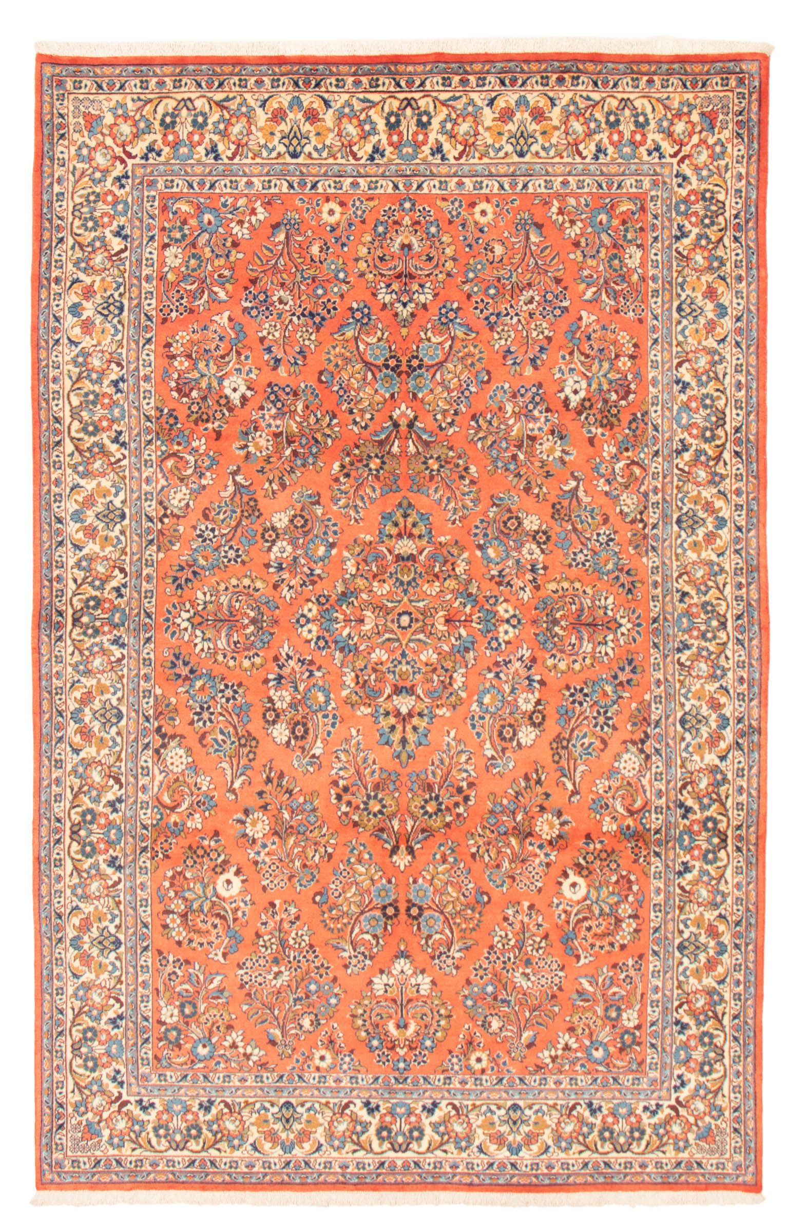 Persian Sarough 6'4" x 10'2" Hand-knotted Wool Rug 