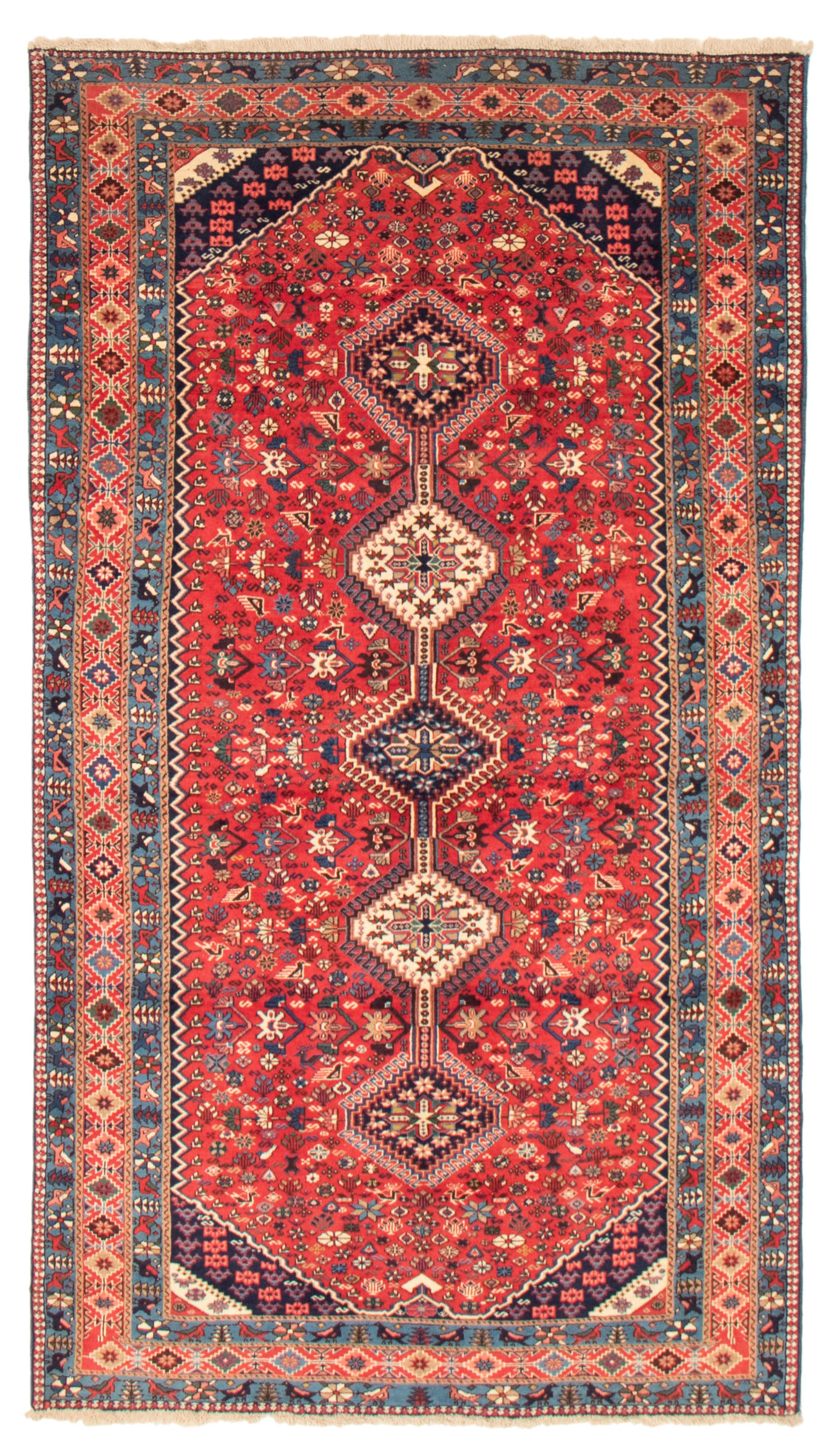 Persian Yalameh 4'11" x 8'10" Hand-knotted Wool Rug 