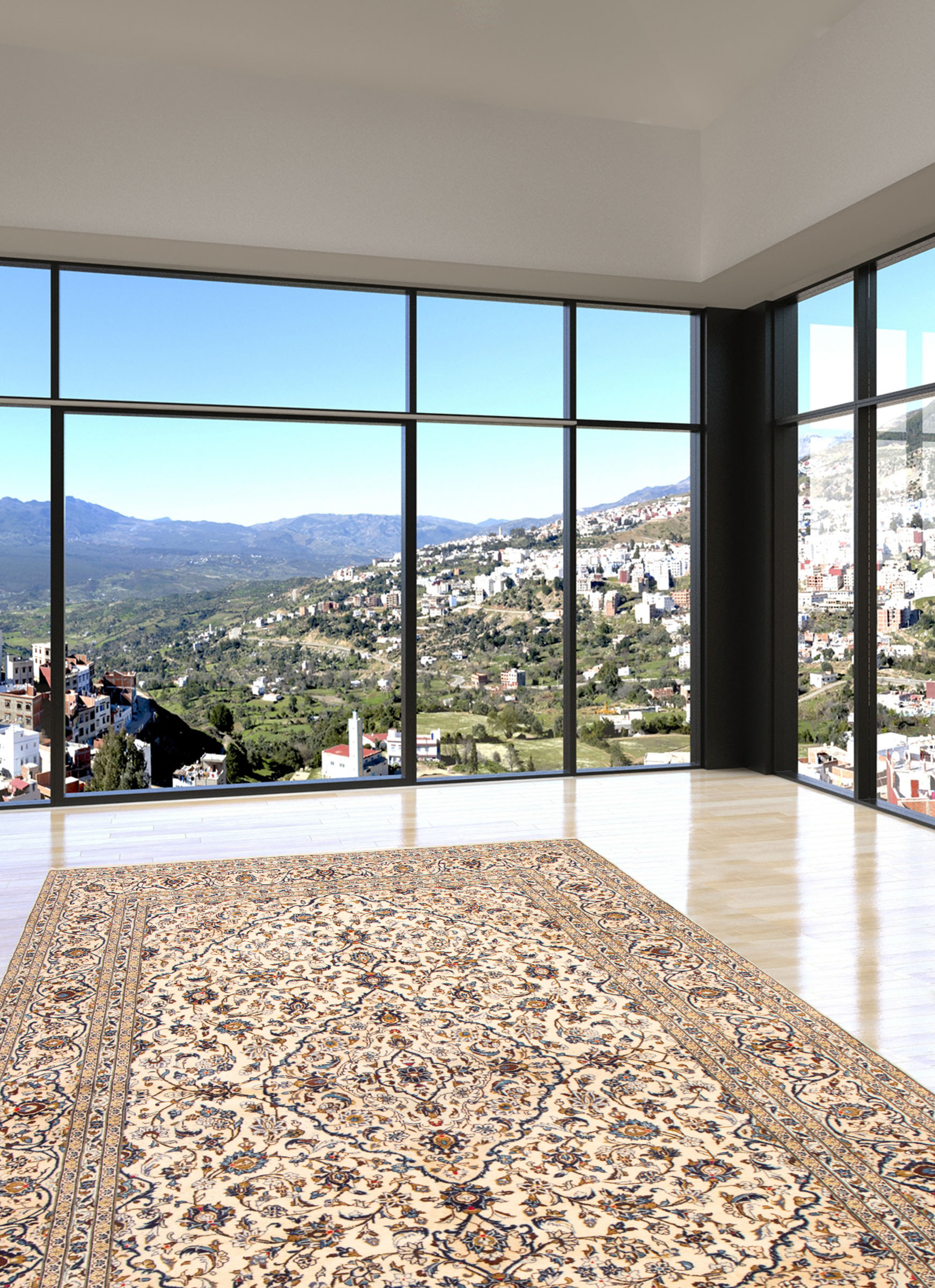 Tapis kashan 8'0" x 11'8" en laine