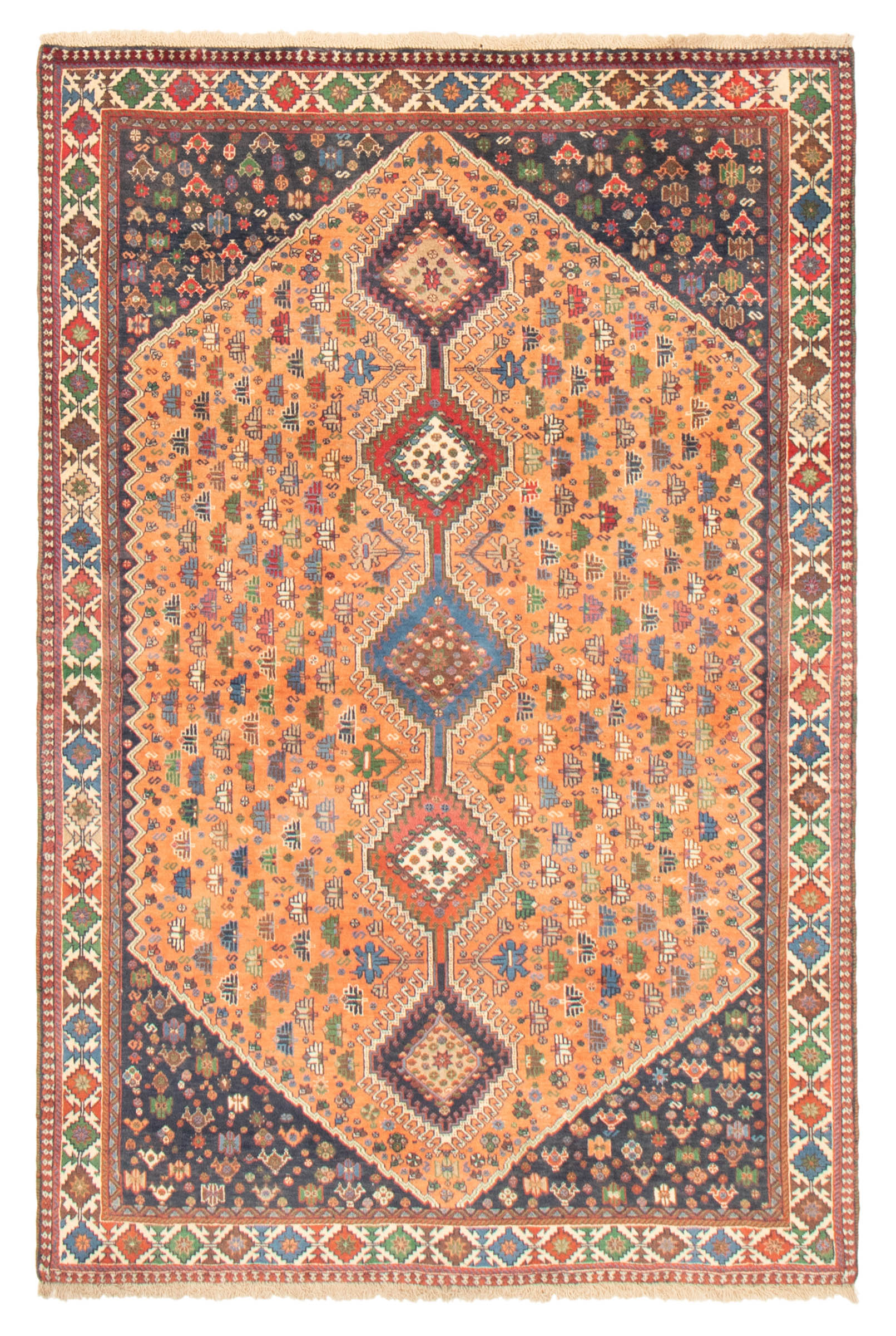 Persian Yalameh 4'10" x 7'3" Hand-knotted Wool Rug 