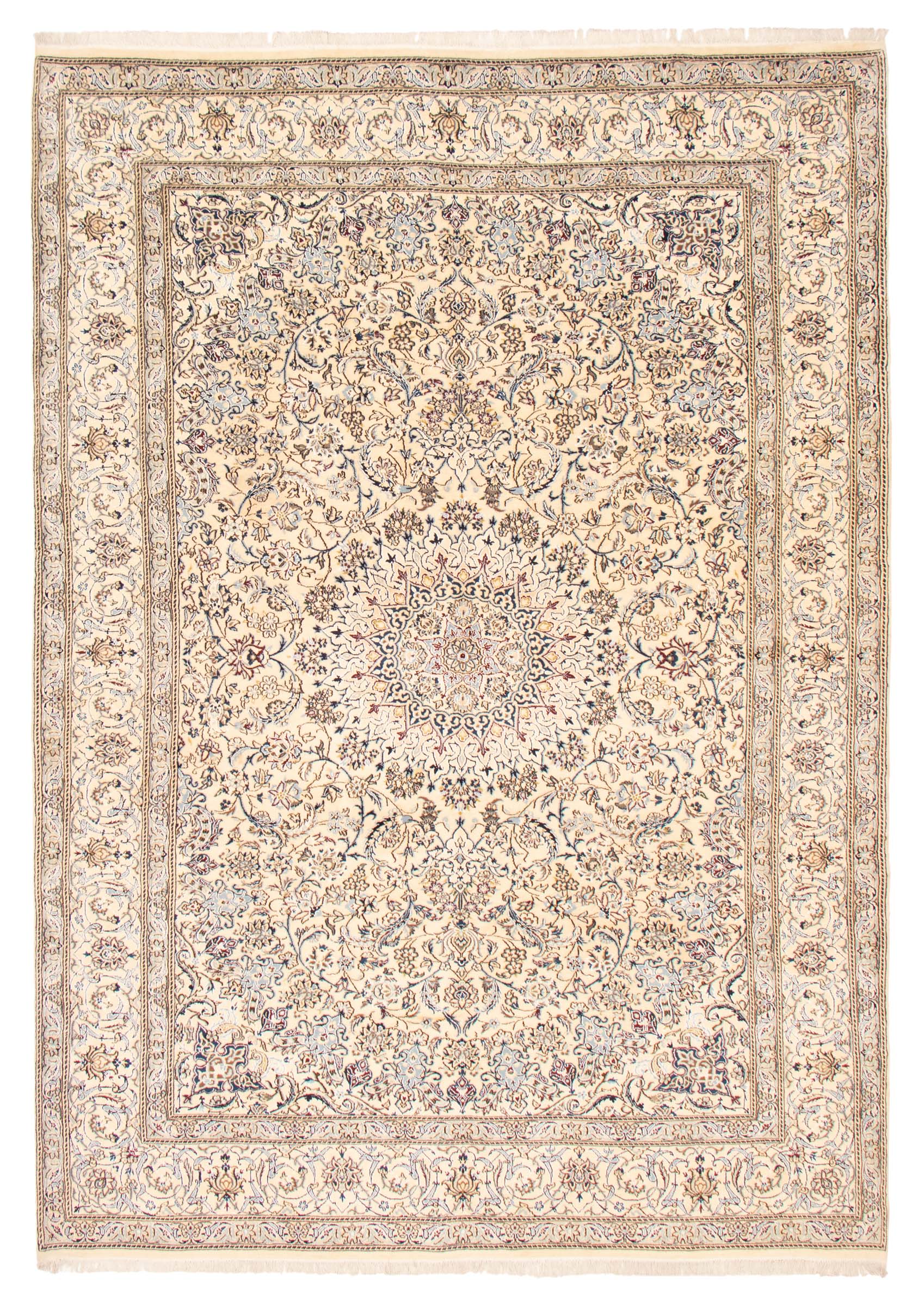 Persian Nain 9La 9'5" x 13'3" Hand-knotted Silk, Wool Rug 