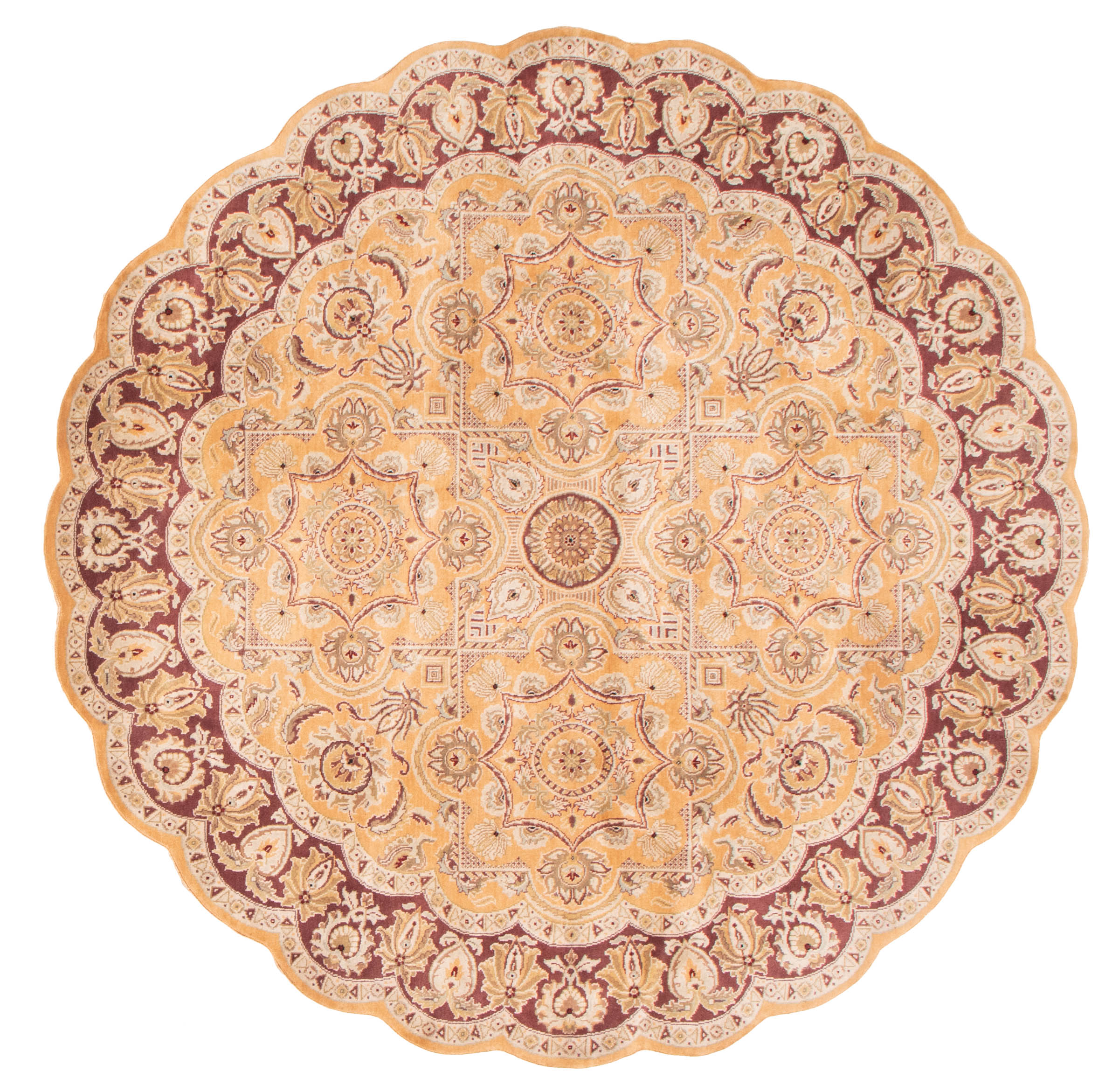 Indian Finest Agra Jaipur 8'0" x 8'0" Hand-knotted Wool Rug 