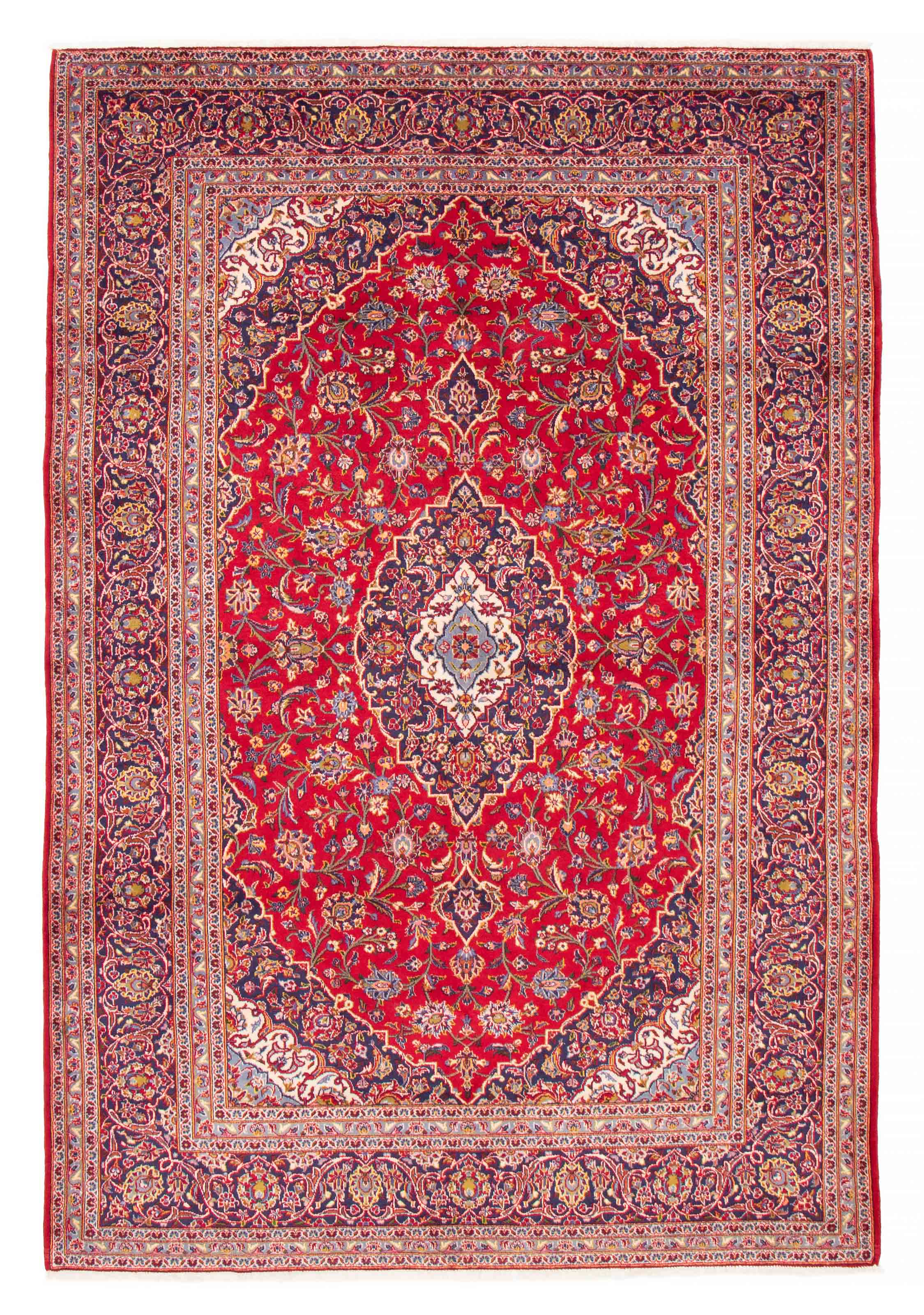 Persian Kashan 7'10" x 11'7" Hand-knotted Wool Rug 
