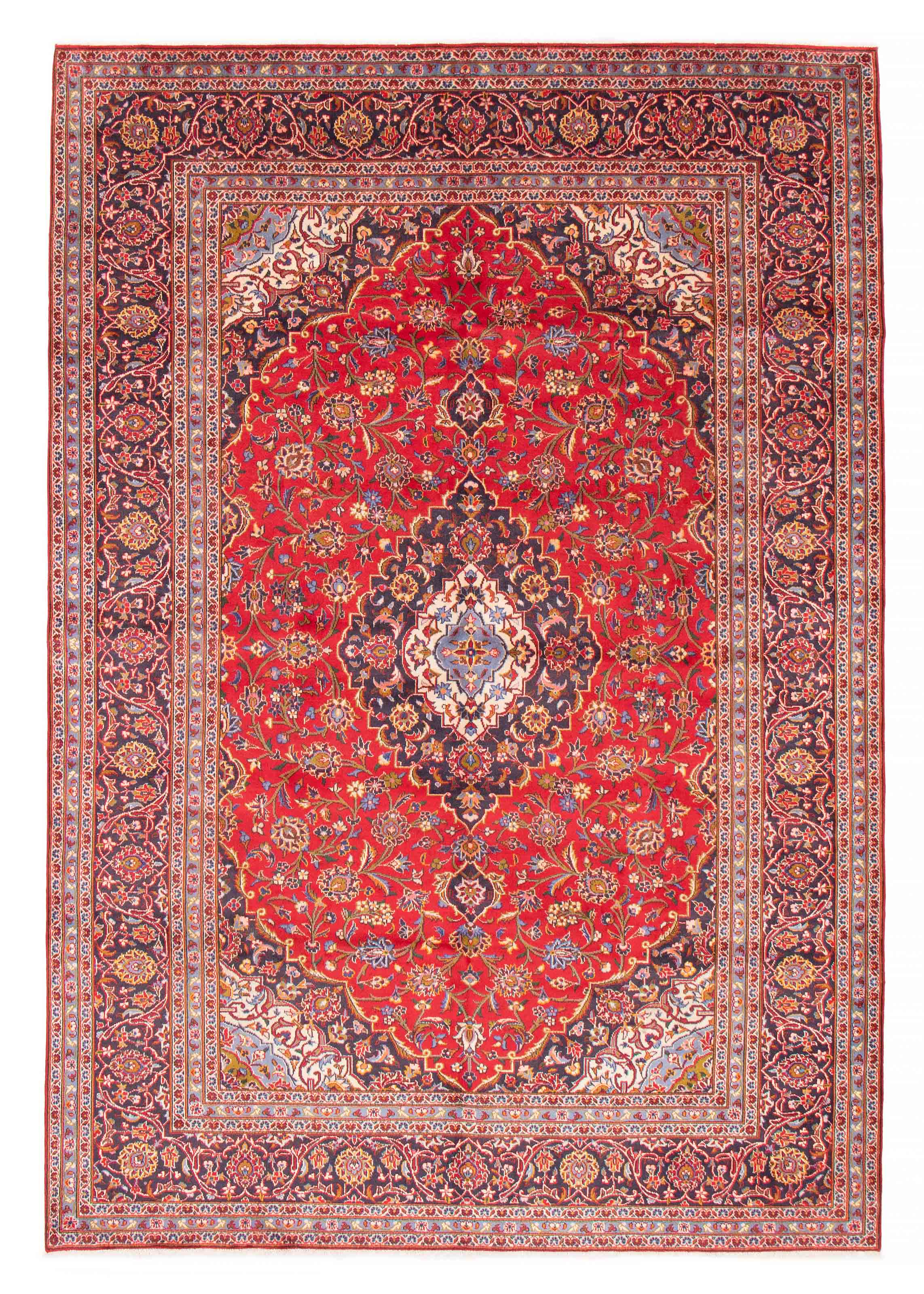 Persian Kashan 7'9" x 11'5" Hand-knotted Wool Rug 