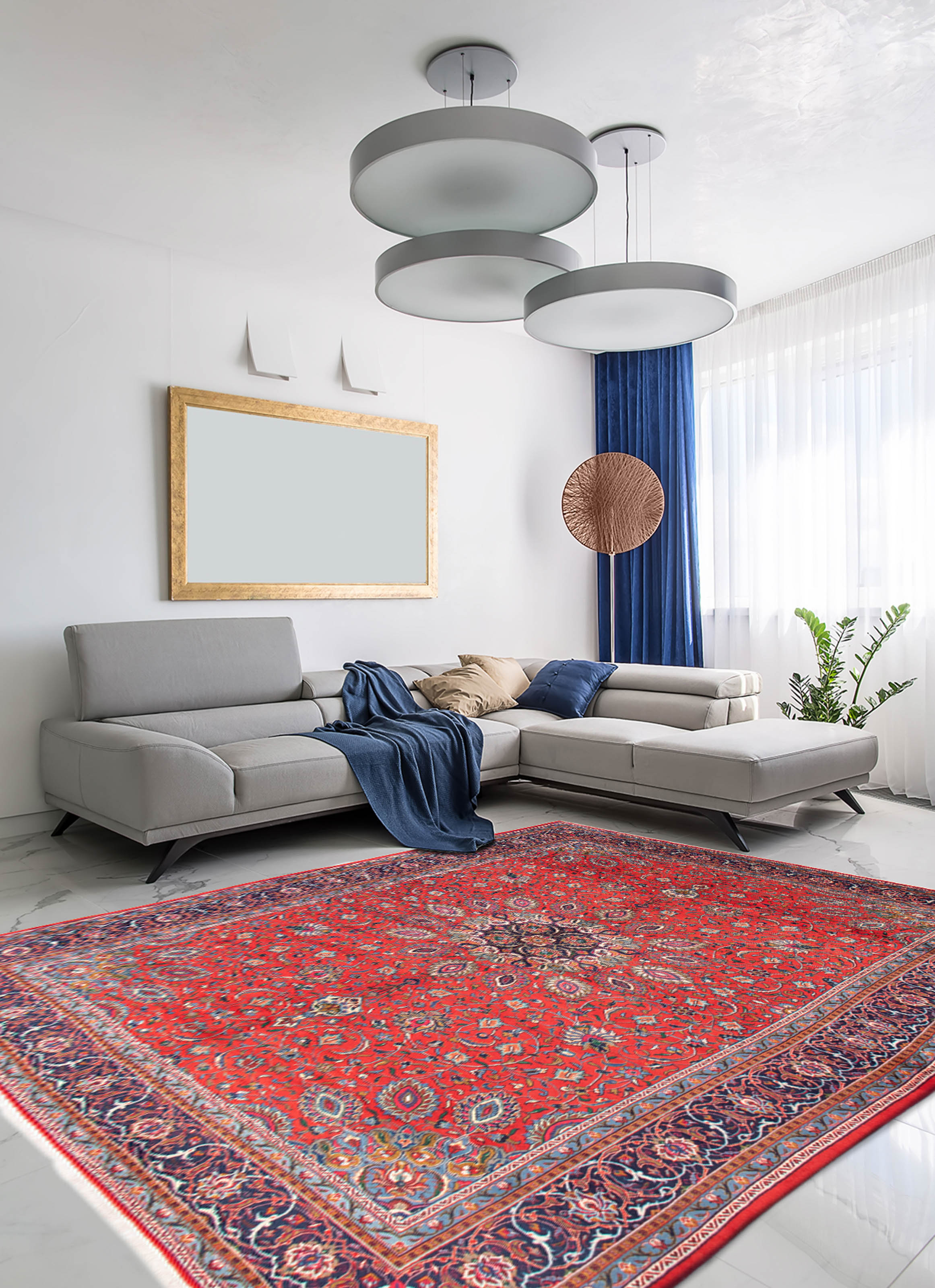 Tapis sarough 9'9" x 13'5" en laine