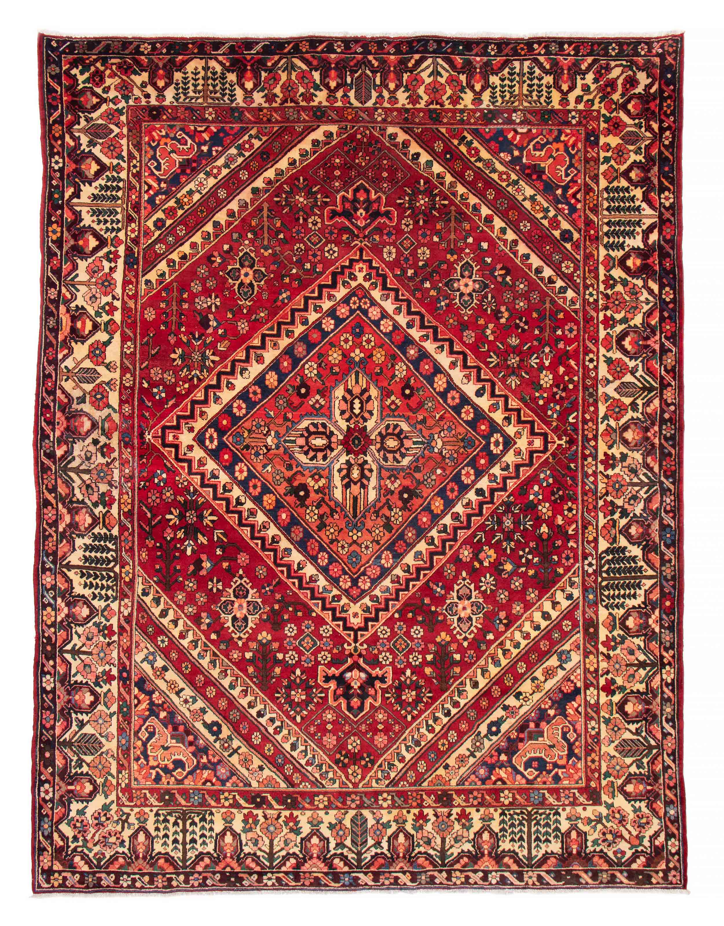 Persian Bakhtiari 9'8" x 12'4" Hand-knotted Wool Rug 