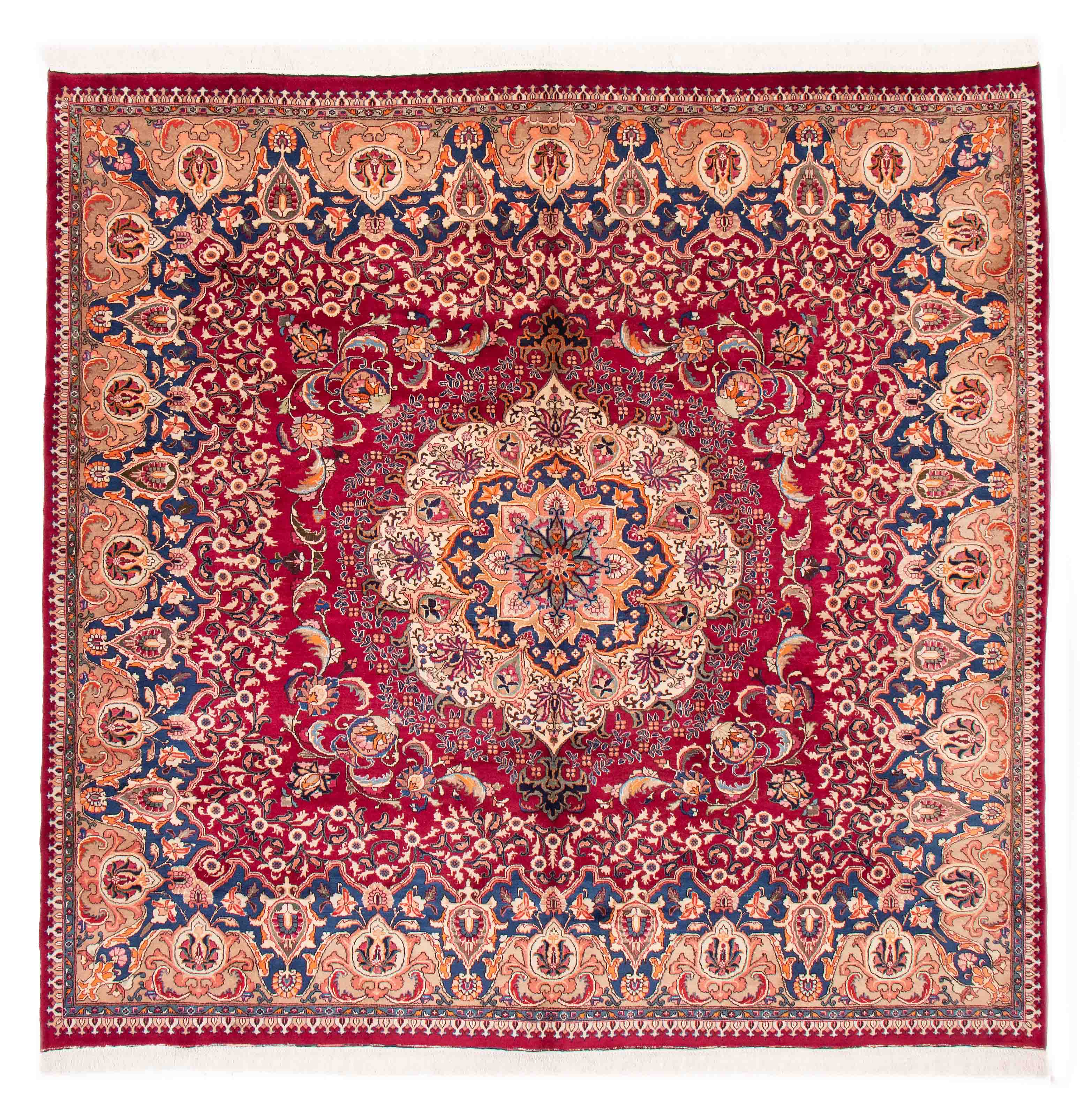 Persian Mashad 9'9" x 9'5" Hand-knotted Wool Rug 