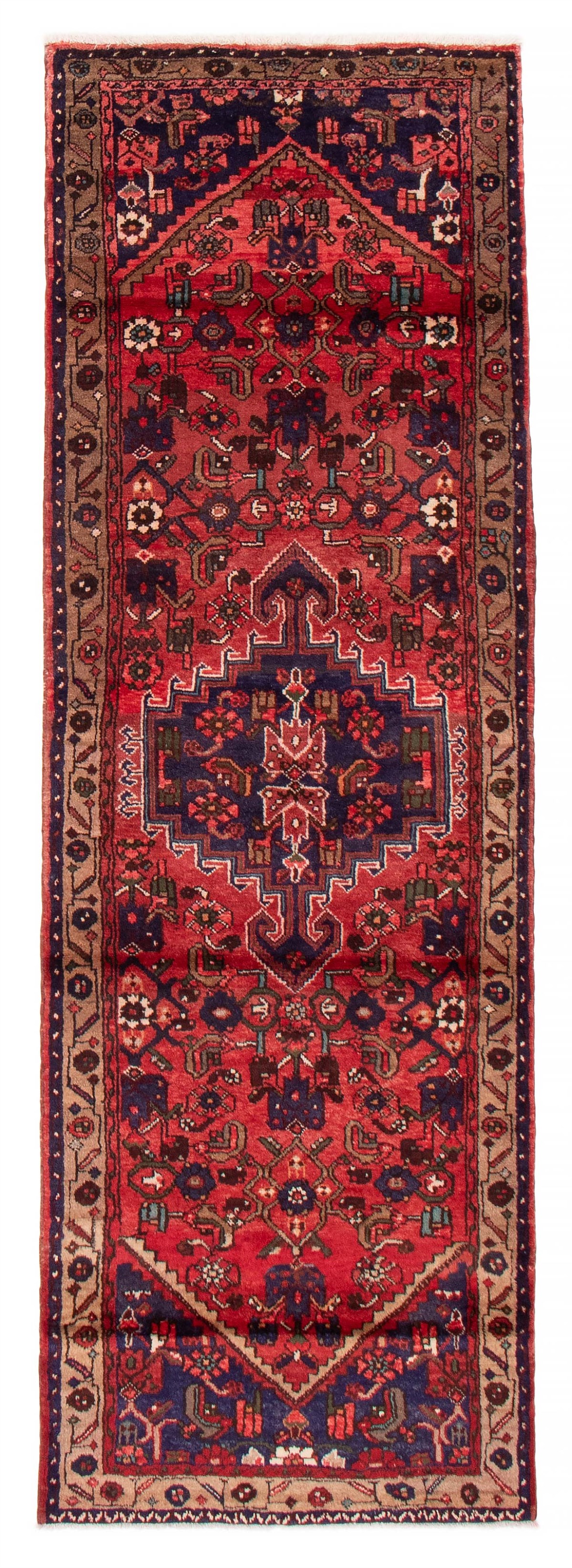 Persian Hamadan 3'7" x 9'6" Hand-knotted Wool Rug 