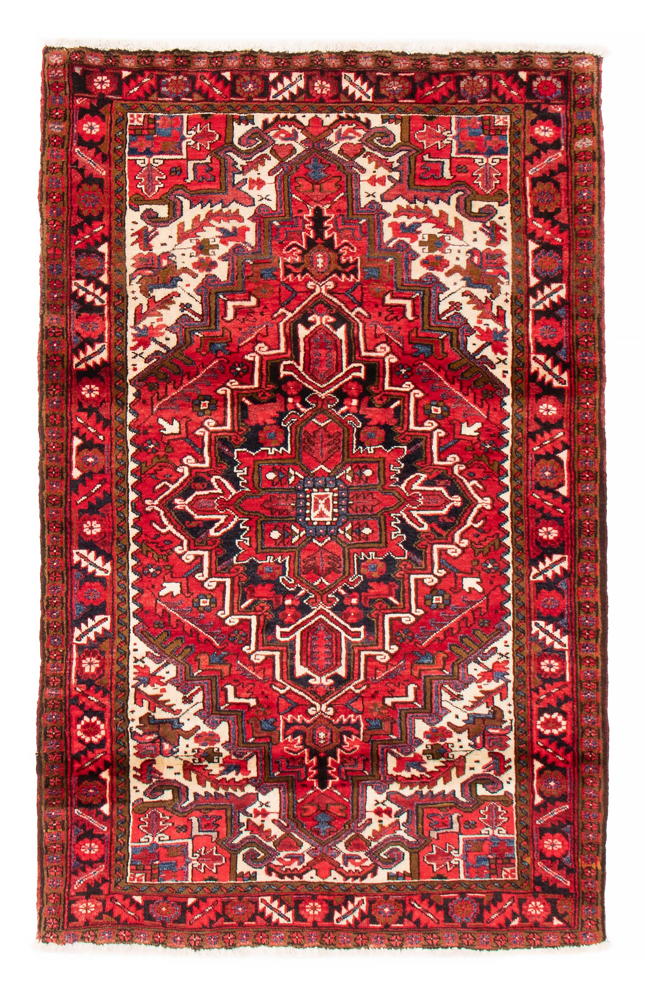 Tapis heriz persan 4'7" x 7'5" en laine
