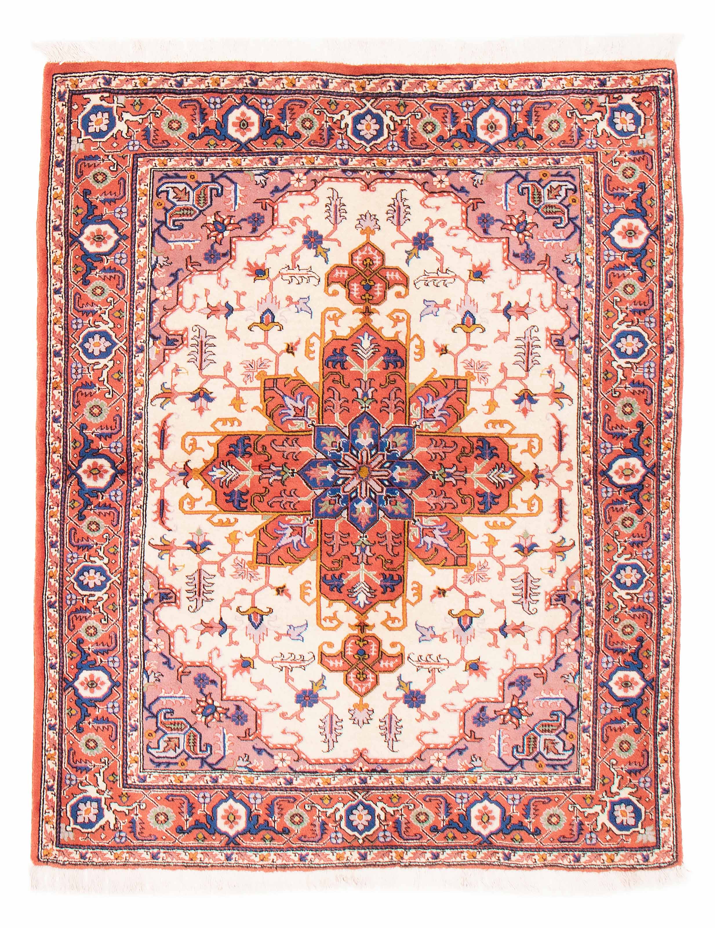 Tapis heriz persan 4'9" x 5'11" en laine