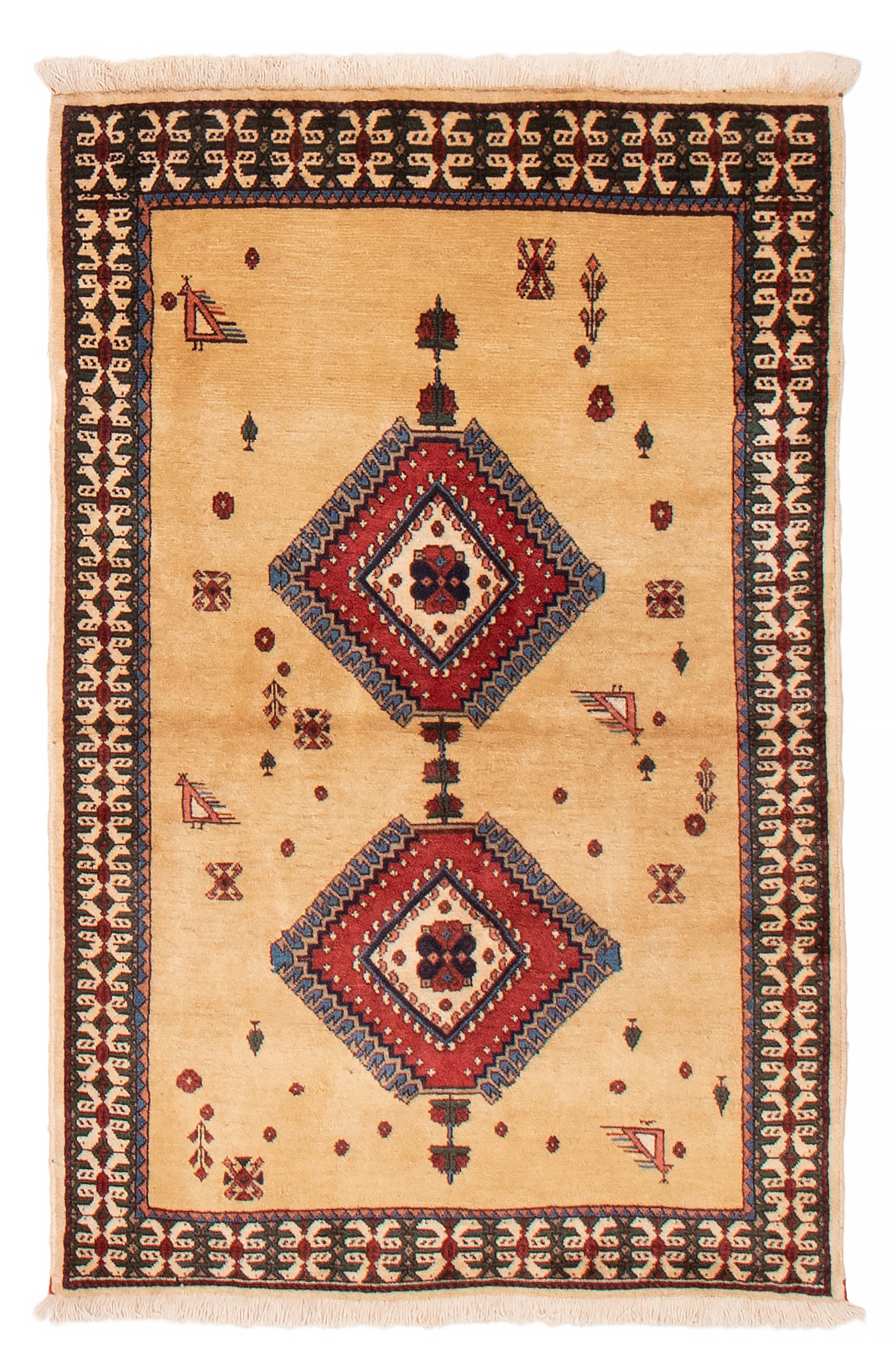 Persian Yalameh 3'3" x 4'9" Hand-knotted Wool Rug 