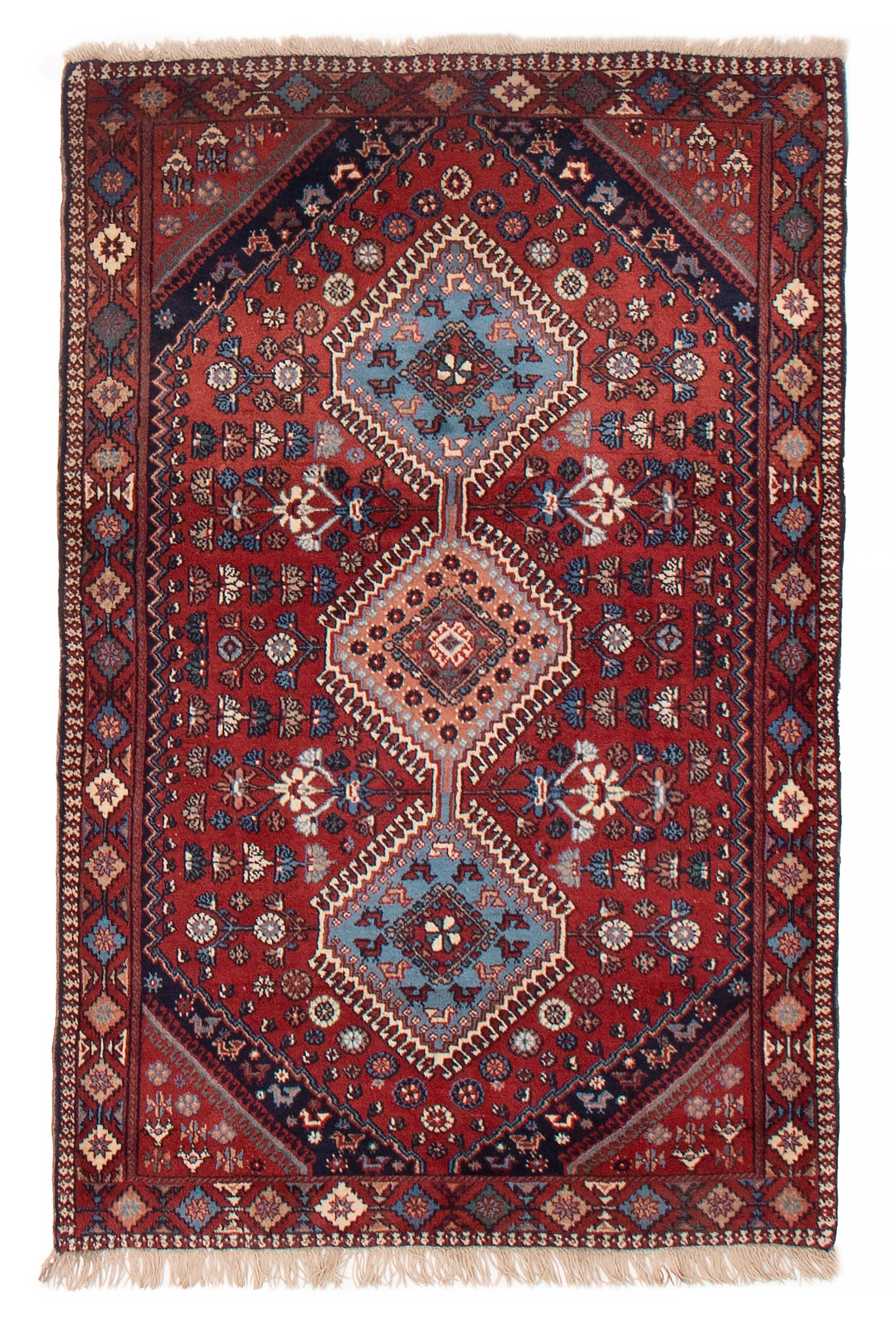 Persian Yalameh 3'7" x 5'6" Hand-knotted Wool Rug 