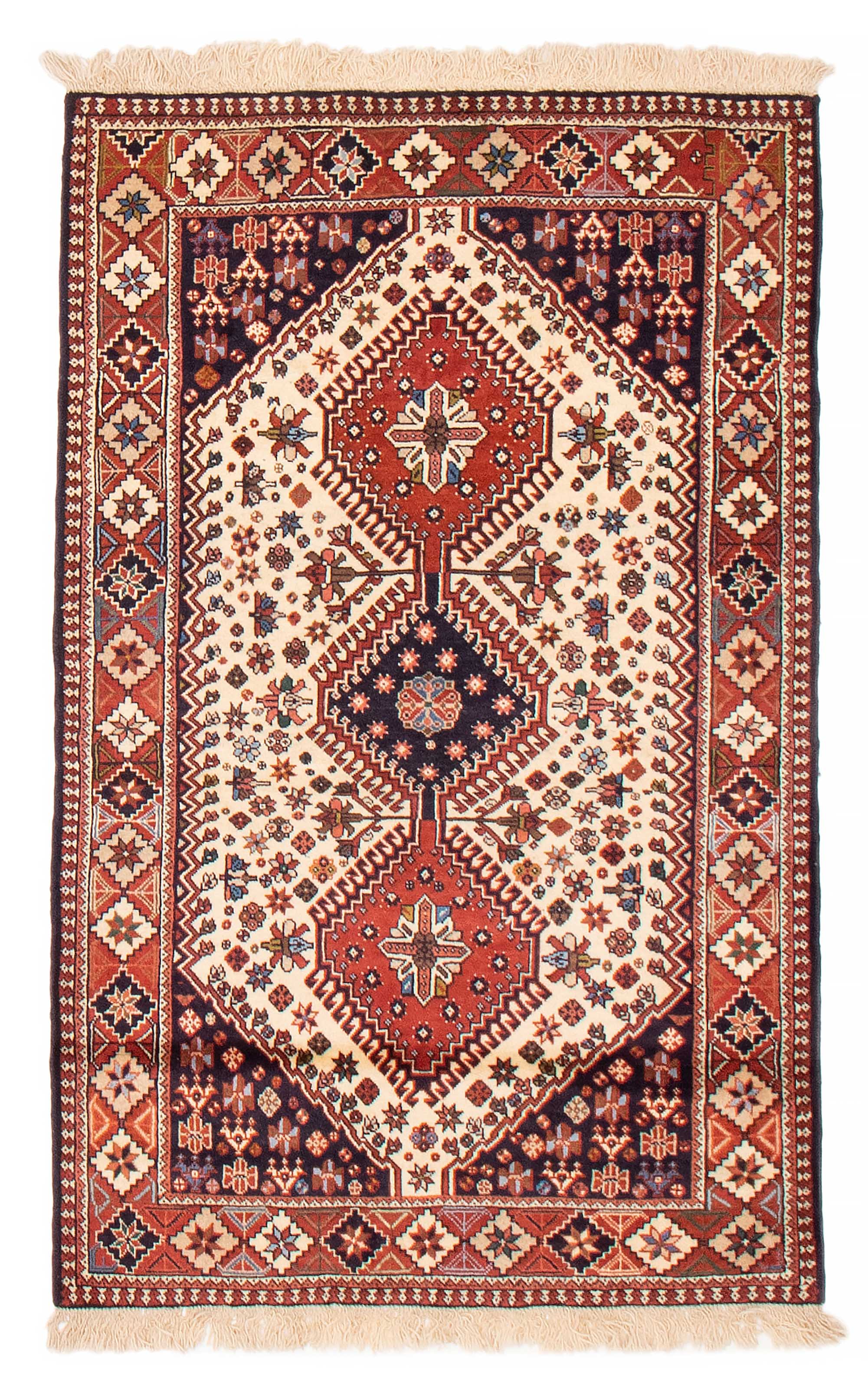Persian Yalameh 3'4" x 5'0" Hand-knotted Wool Rug 
