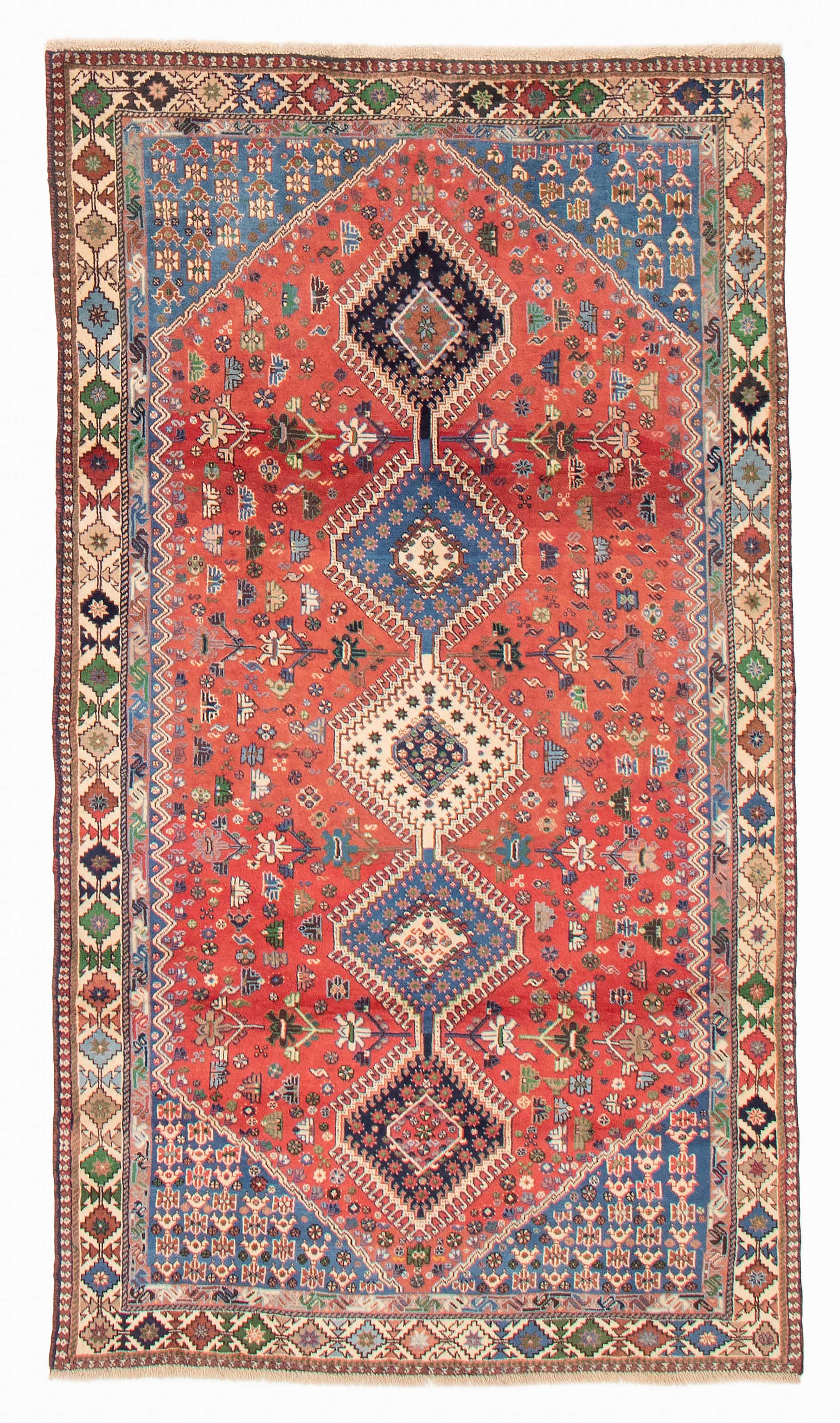 Persian Yalameh 4'7" x 7'10" Hand-knotted Wool Rug 