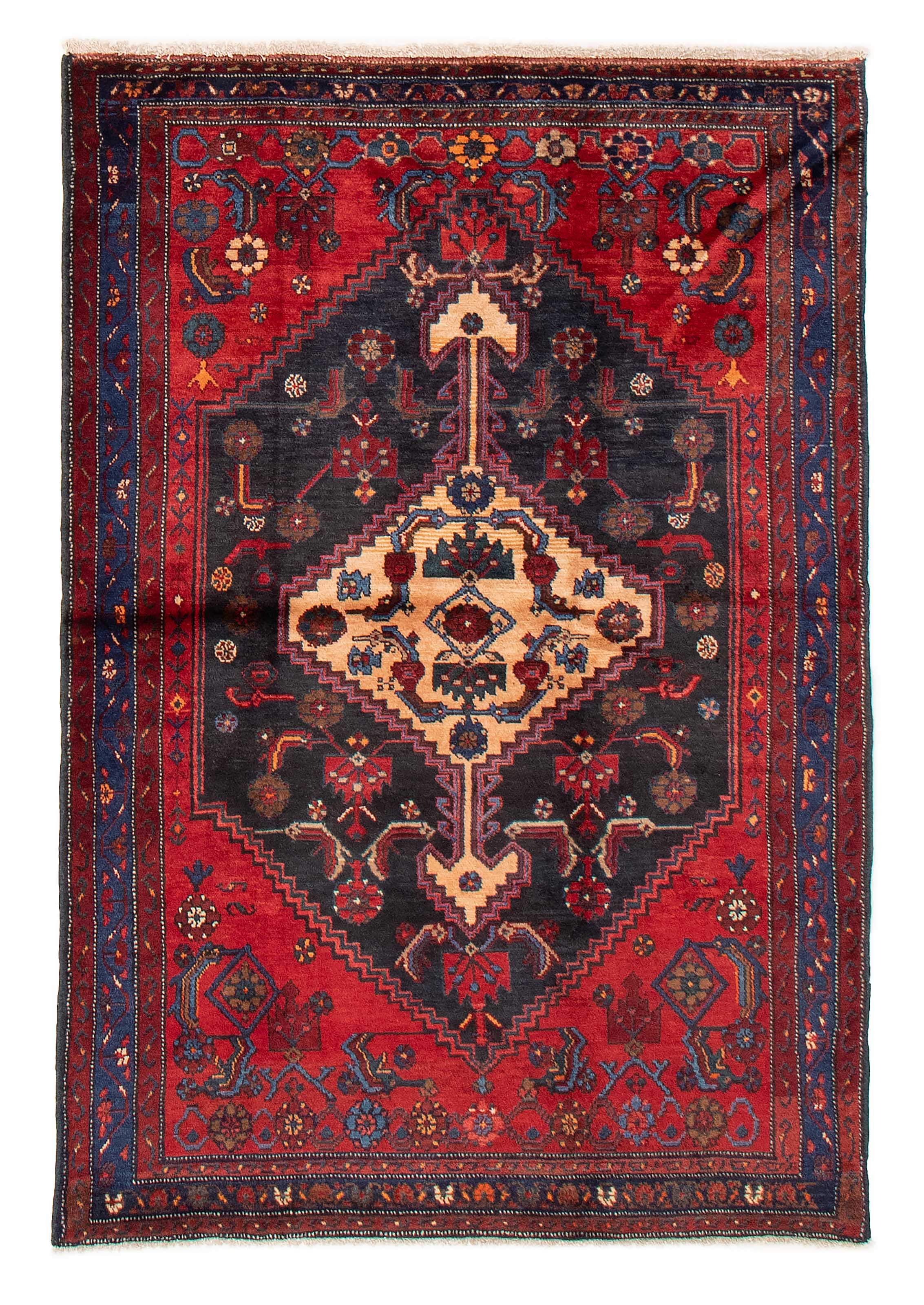Persian Zanjan 4'3" x 6'5" Hand-knotted Wool Rug 